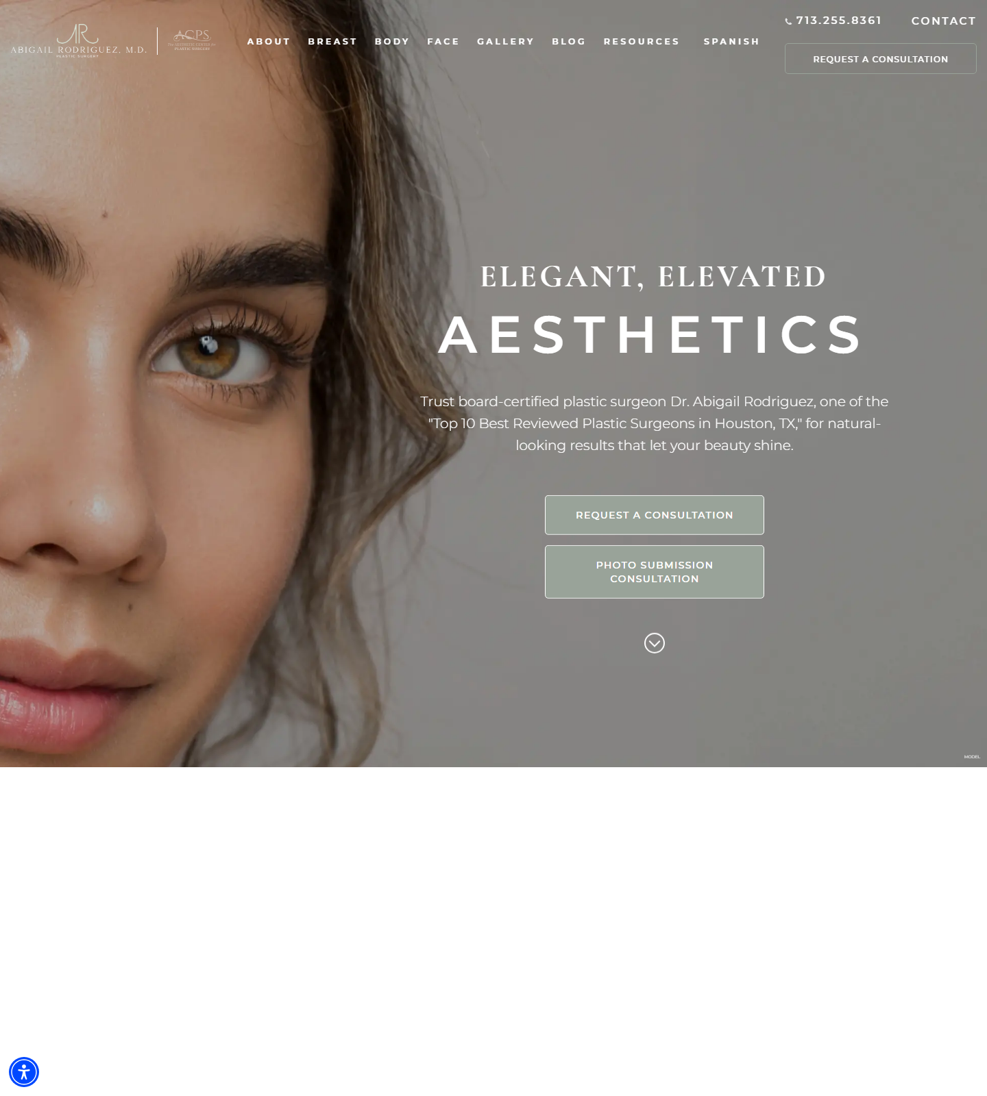 Abigail Rodriguez M.D. Plastic Surgery — Abigail Rodriguez M.D. Plastic Surgery website homepage (Houston, TX plastic & cosmetic surgery)