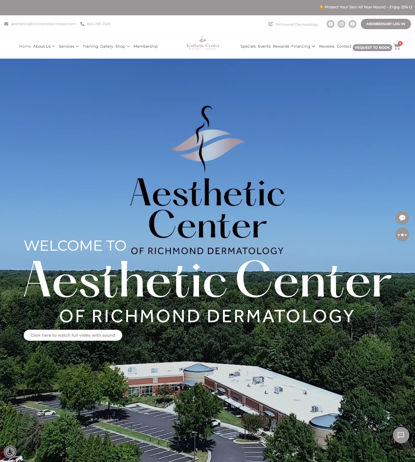 Aesthetic Center of Richmond Dermatology — Aesthetic Center of Richmond Dermatology website homepage (Glen Allen, VA)