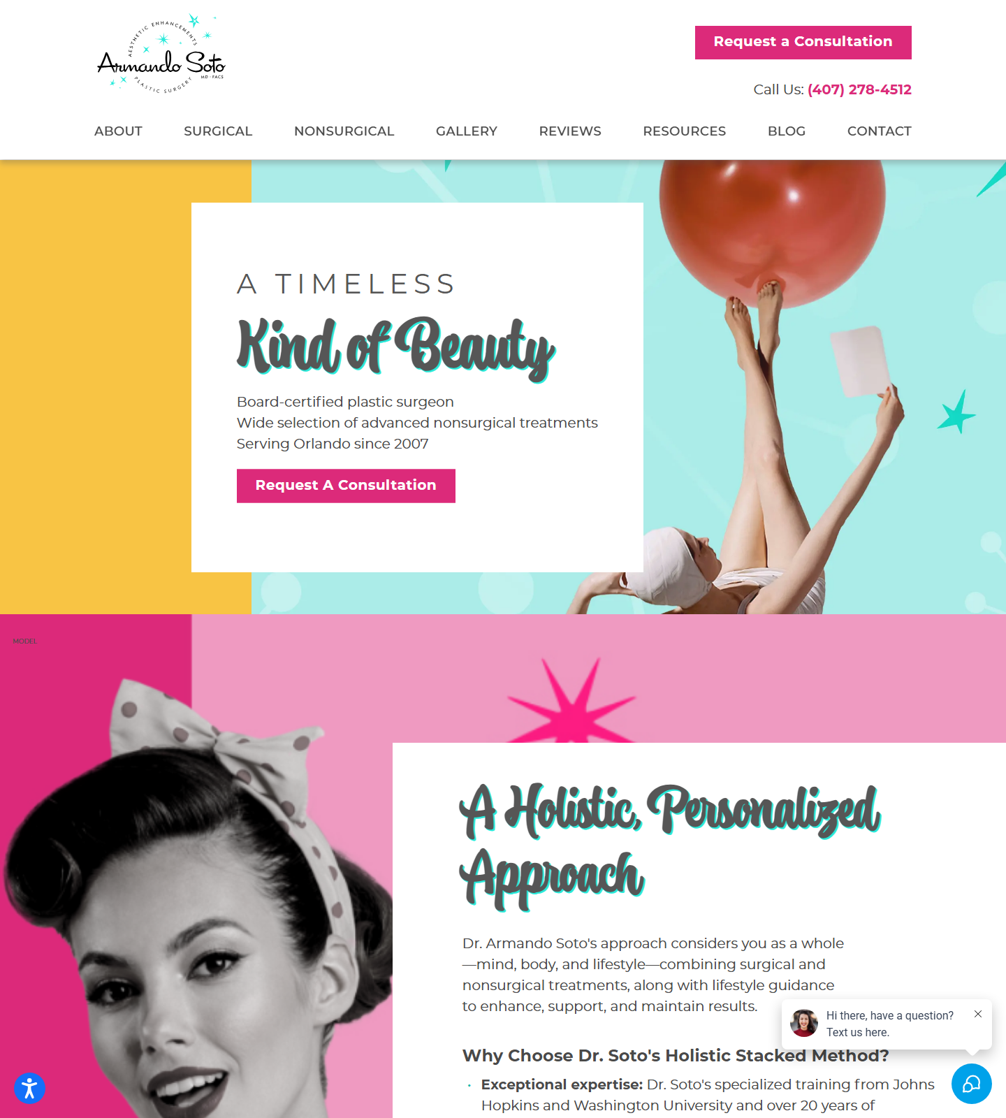 Aesthetic Enhancements Plastic Surgery & Laser Center — Aesthetic Enhancements Plastic Surgery & Laser Center: Armando Soto, MD website homepage (Orlando, FL)