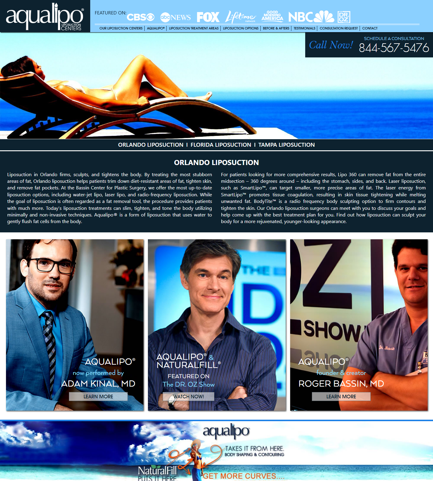 Aqualipo Liposuction Centers — Aqualipo Liposuction Centers website homepage (Orlando, FL)
