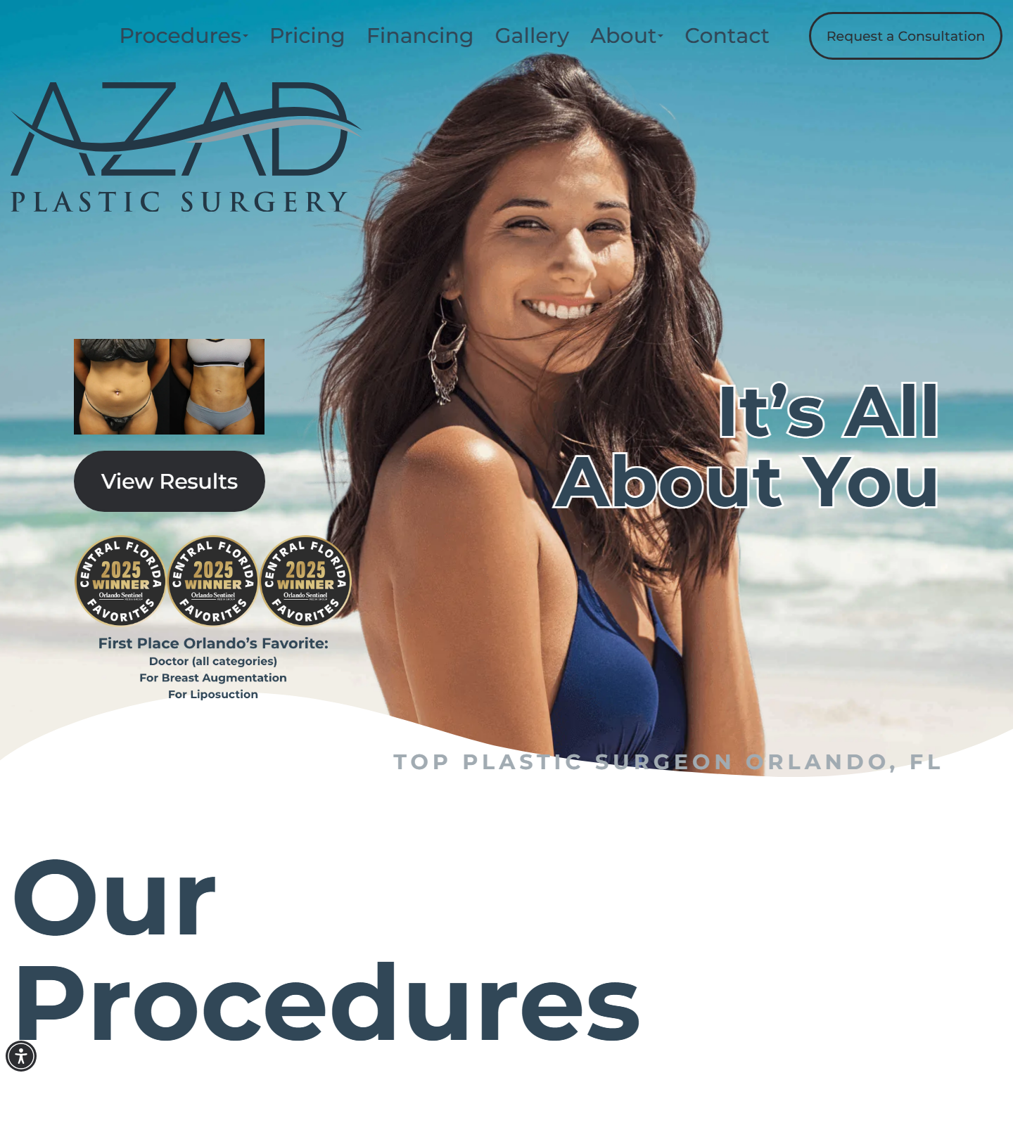 Azad Plastic Surgery - Kamran Azad MD — Azad Plastic Surgery - Kamran Azad MD website homepage (Winter Park, FL)