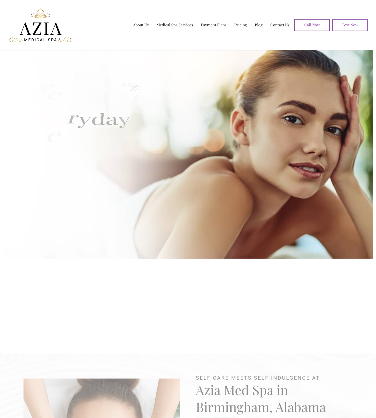 Azia Medical Spa — Azia Medical Spa website homepage (Birmingham, AL)