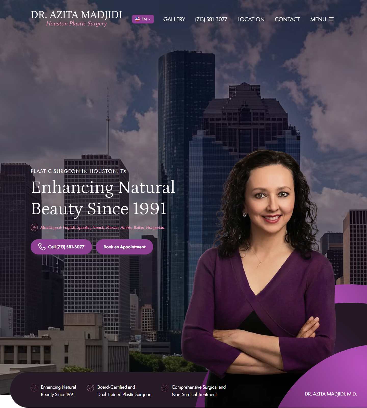 Azita Madjidi, M.D. — Azita Madjidi, M.D. website homepage (Houston, TX plastic & cosmetic surgery)