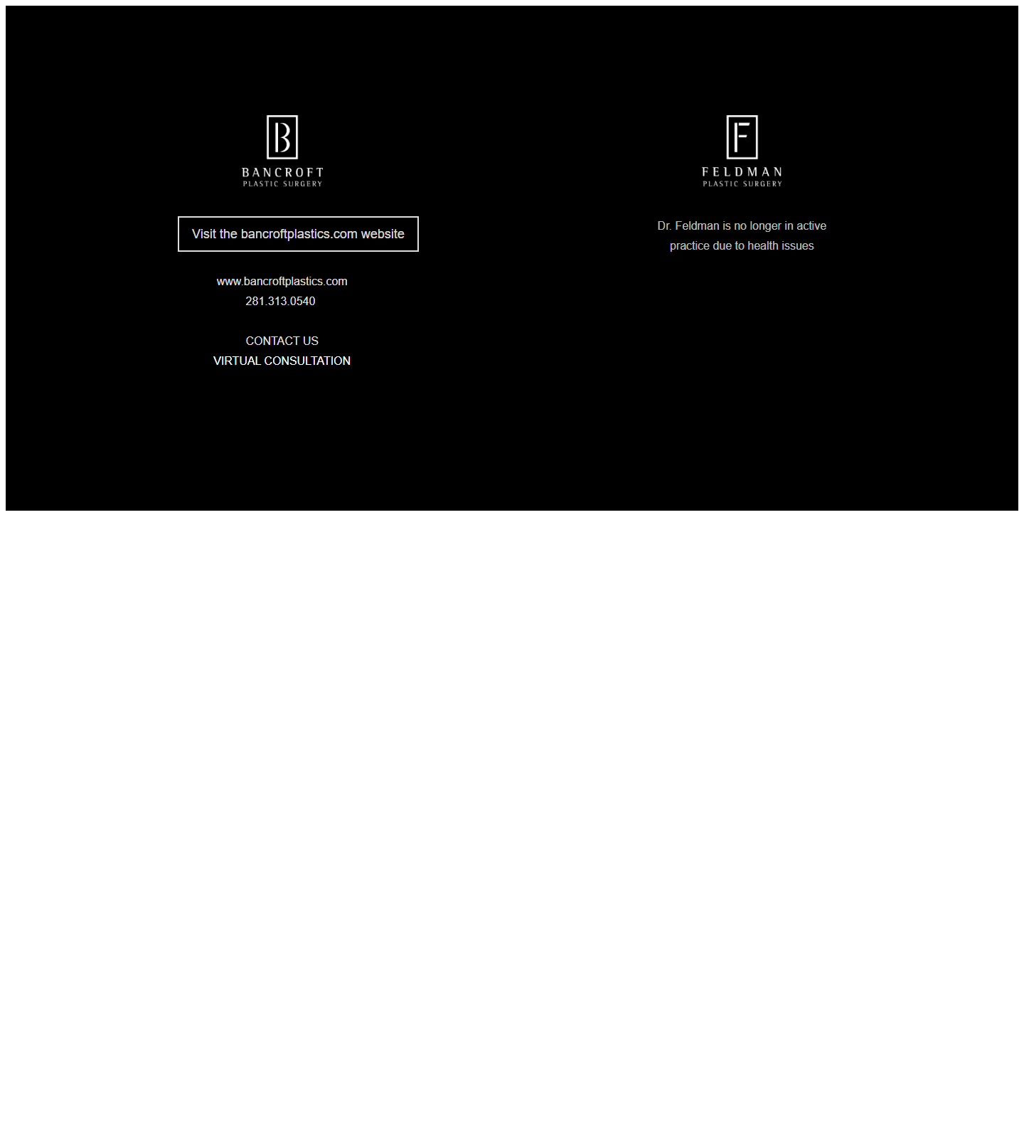 Bancroft Gregory N MD — Bancroft Gregory N MD website homepage (Sugar Land, TX plastic & cosmetic surgery)