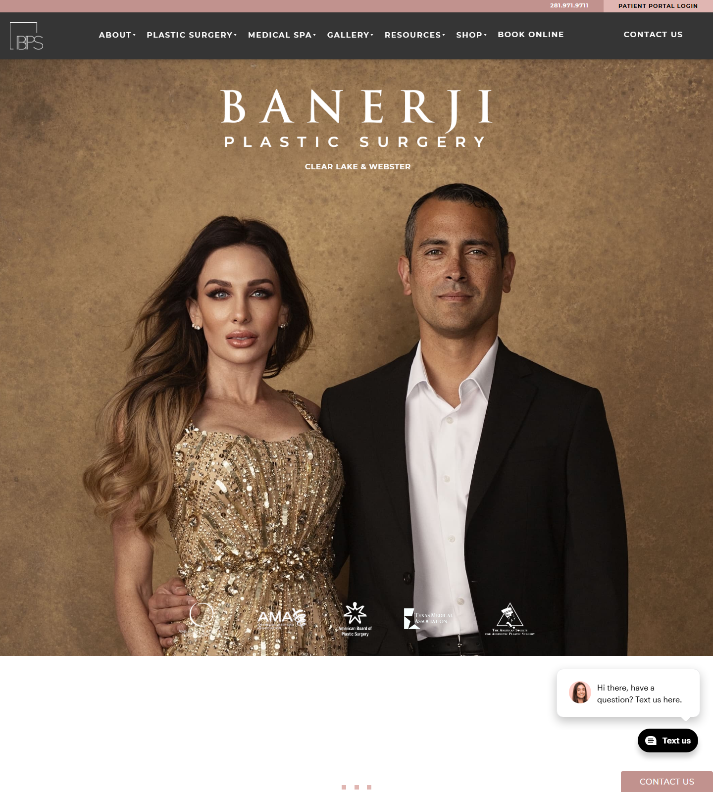 Banerji Plastic Surgery — Banerji Plastic Surgery website homepage (Webster, TX plastic & cosmetic surgery)