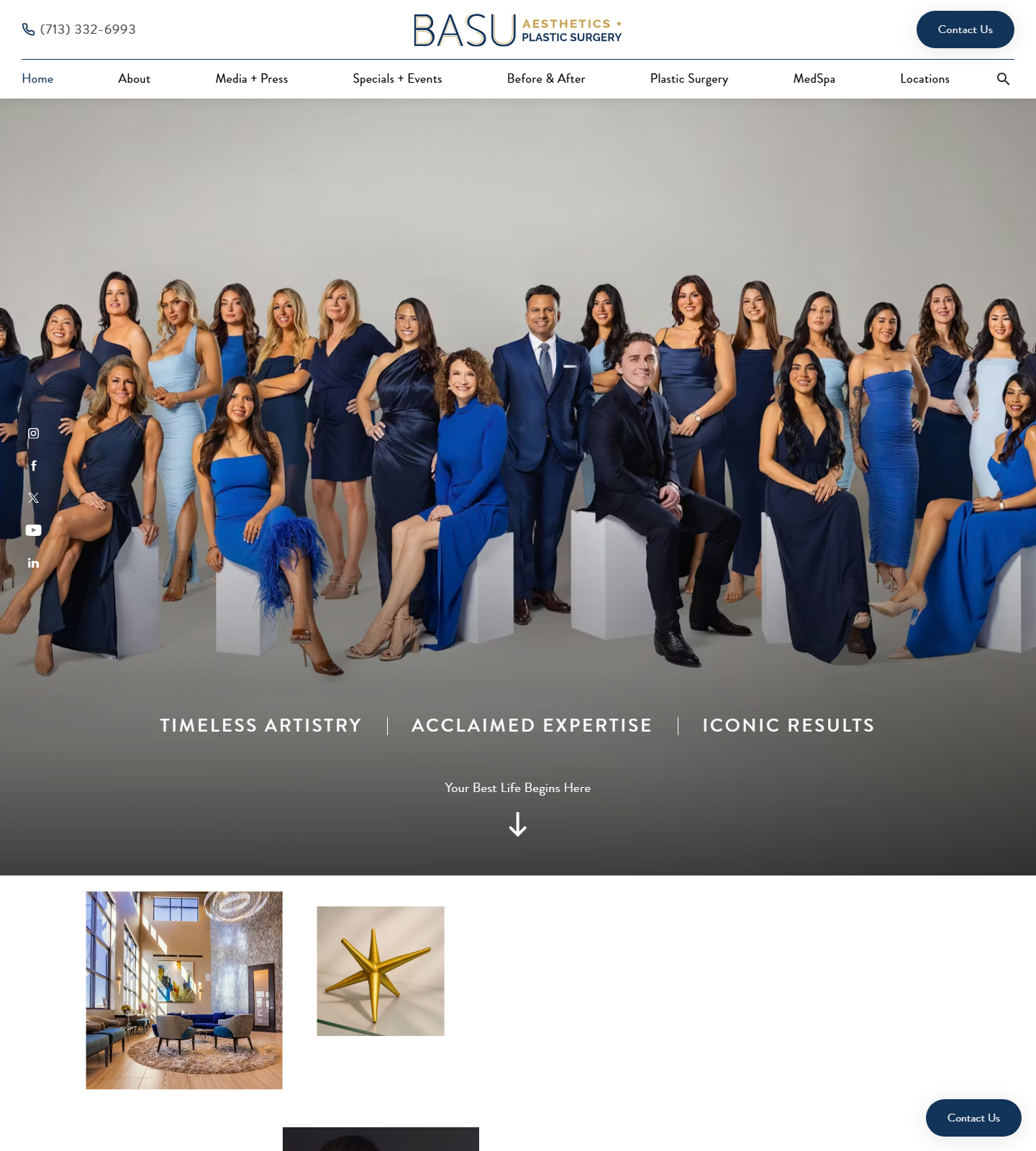 Basu Aesthetics + Plastic Surgery — Basu Aesthetics + Plastic Surgery: C. Bob Basu, MD website homepage (Cypress, TX plastic & cosmetic surgery)