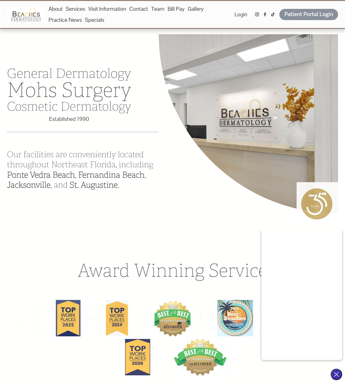 Beaches Dermatology, PA — Beaches Dermatology, PA website homepage (Ponte Vedra Beach, FL)