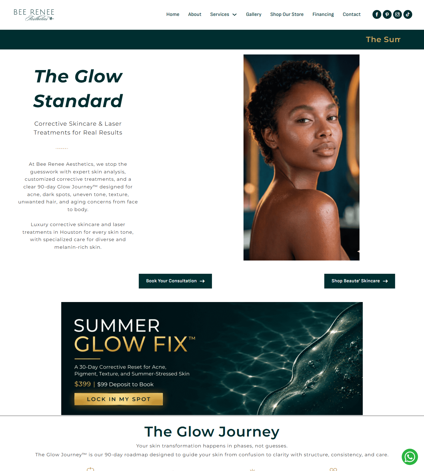 Bee Renee Aesthetics — Bee Renee Aesthetics website homepage (Houston, TX plastic & cosmetic surgery)