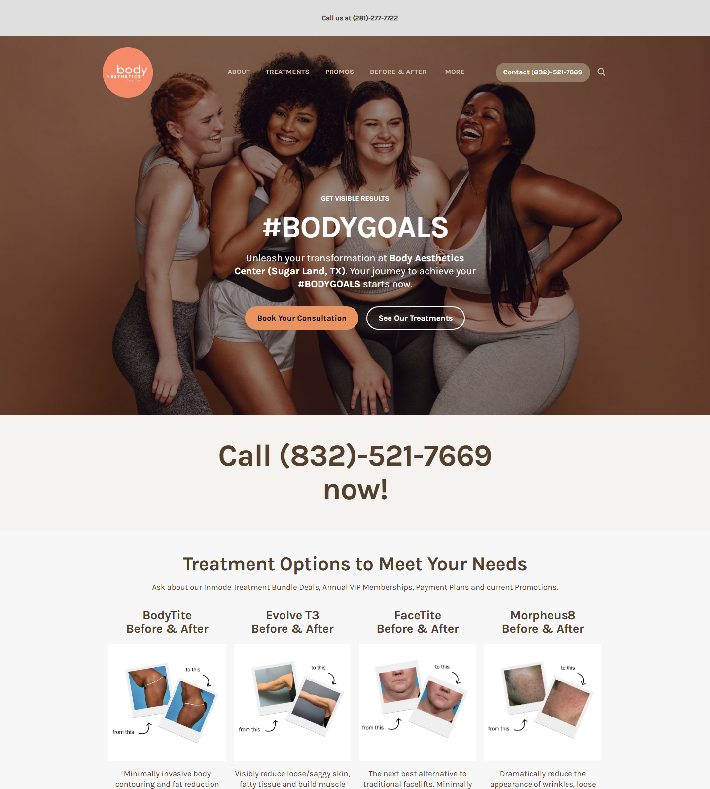 Body Aesthetics Center — Body Aesthetics Center website homepage (Sugar Land, TX plastic & cosmetic surgery)