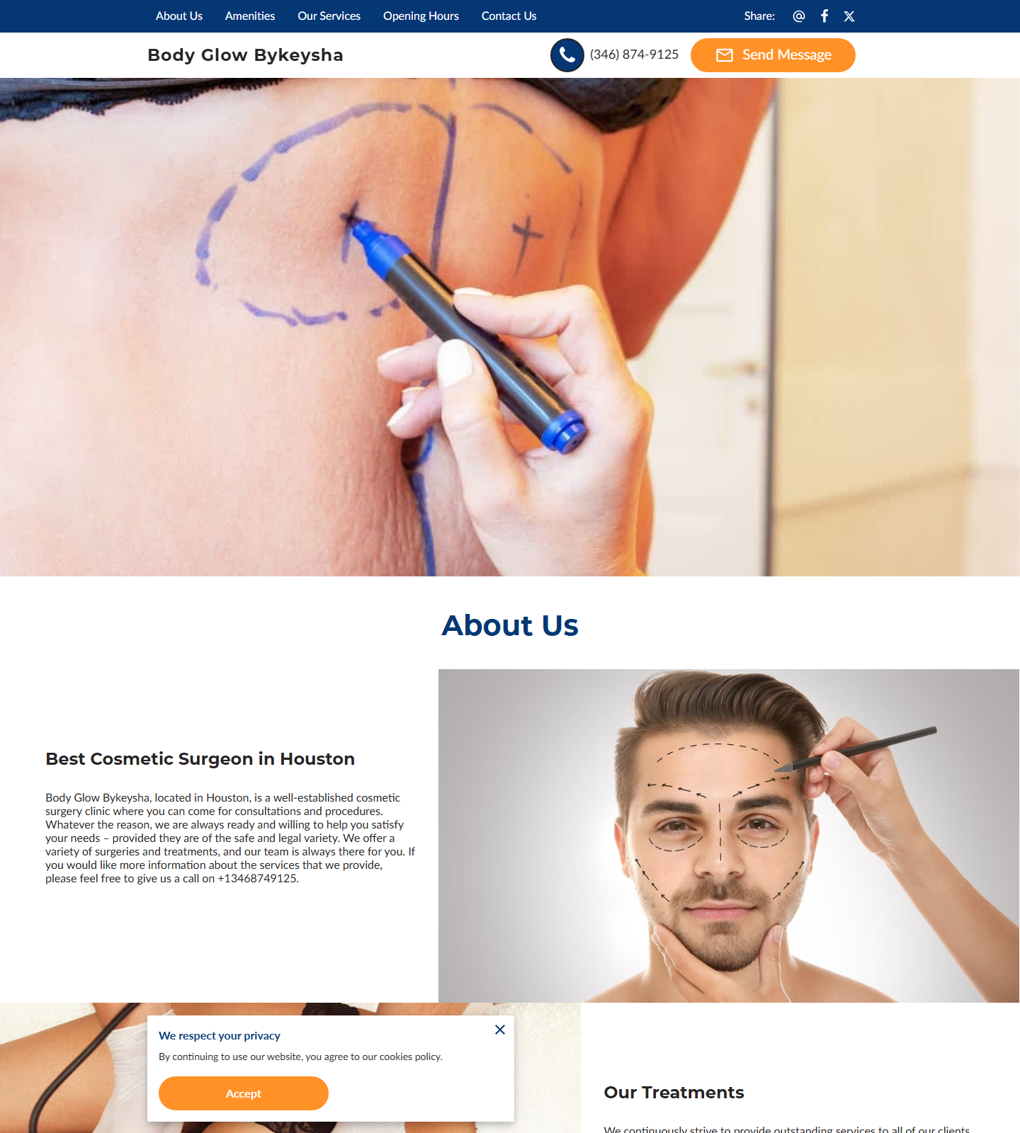 Body Glow Bykeysha — Body Glow Bykeysha website homepage (, TX plastic & cosmetic surgery)