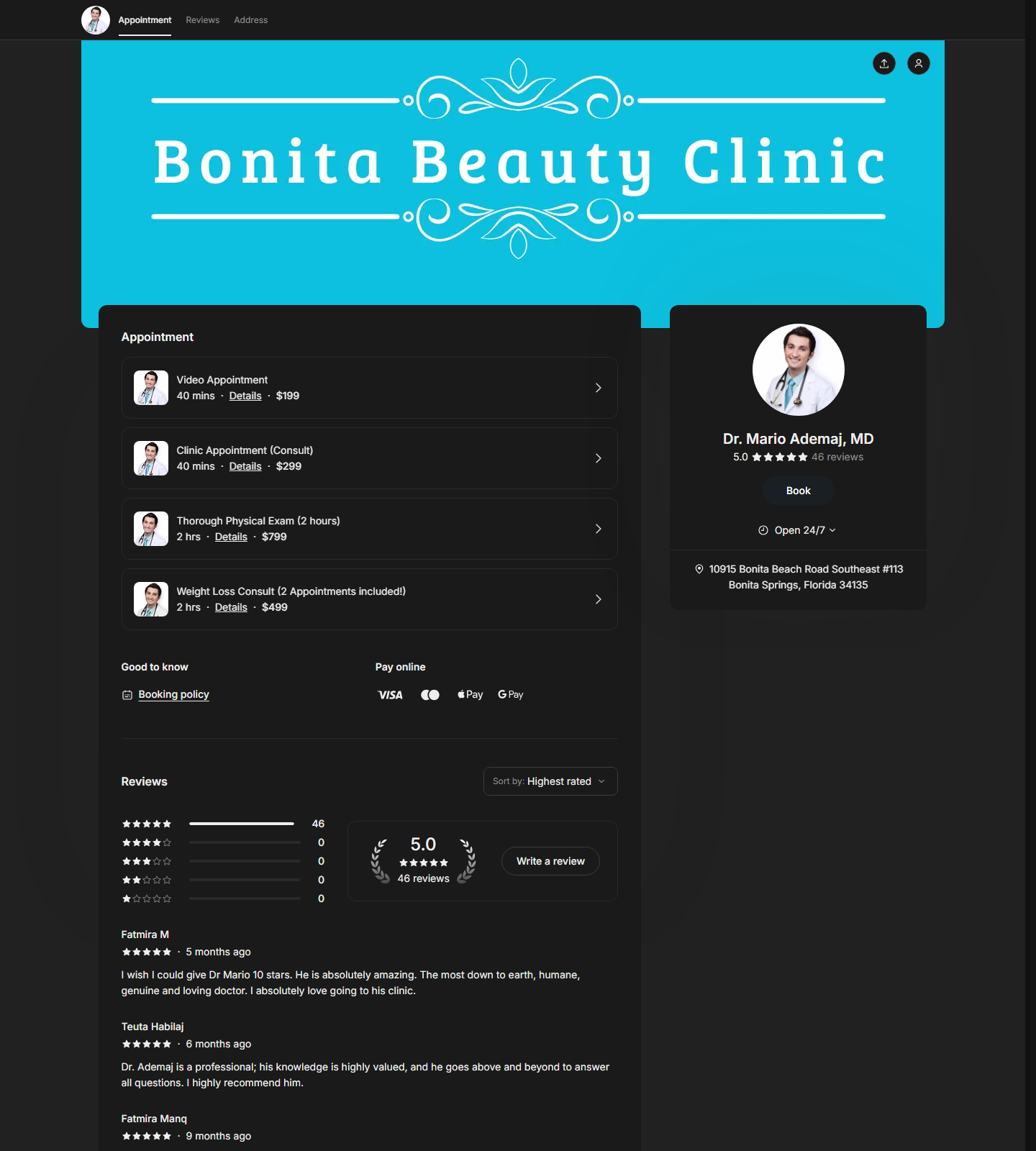 Bonita Beauty Clinic MD — Bonita Beauty Clinic MD website homepage (Bonita Springs, FL plastic & cosmetic surgery)
