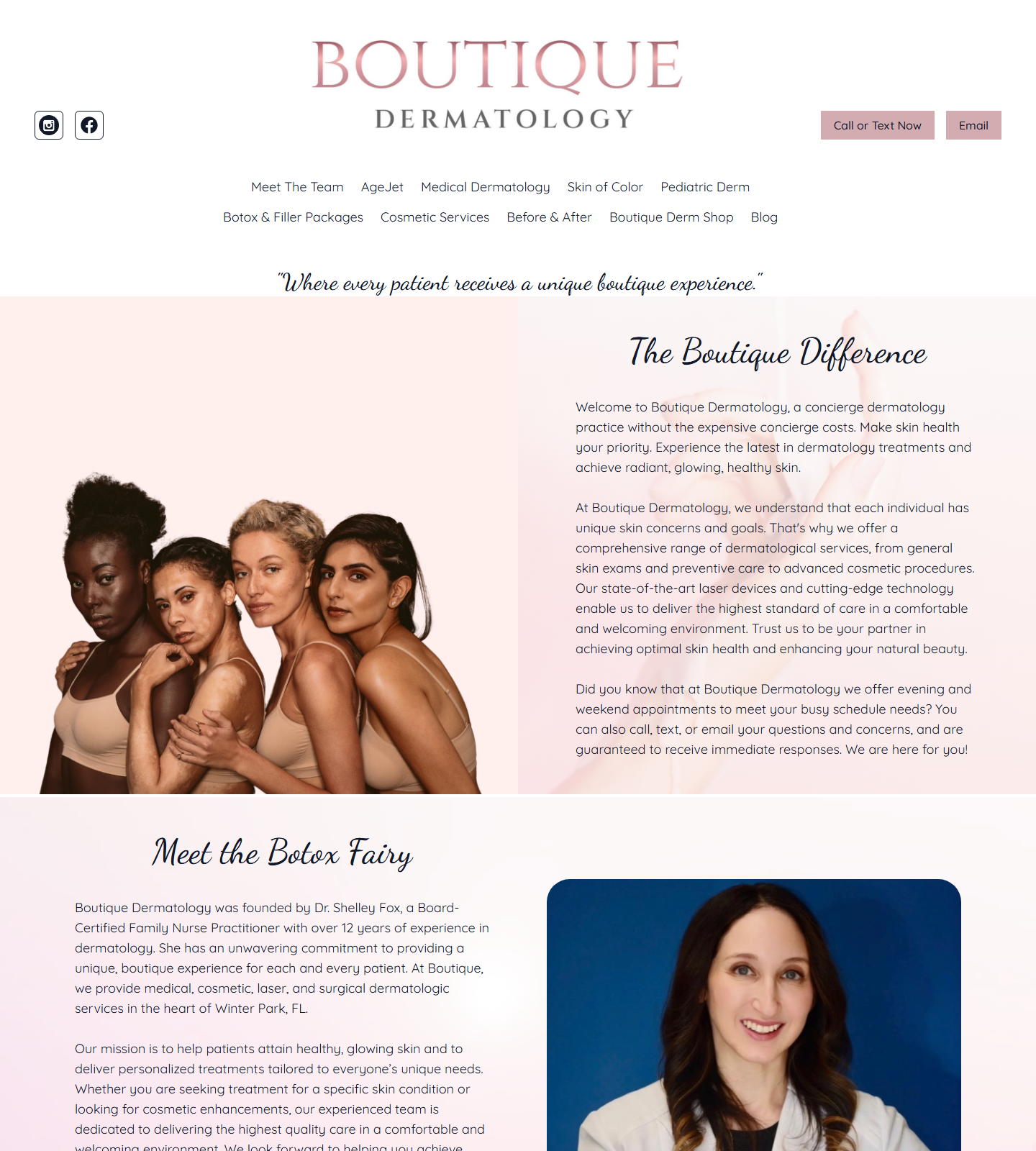 Boutique Dermatology — Boutique Dermatology website homepage (Winter Park, FL)