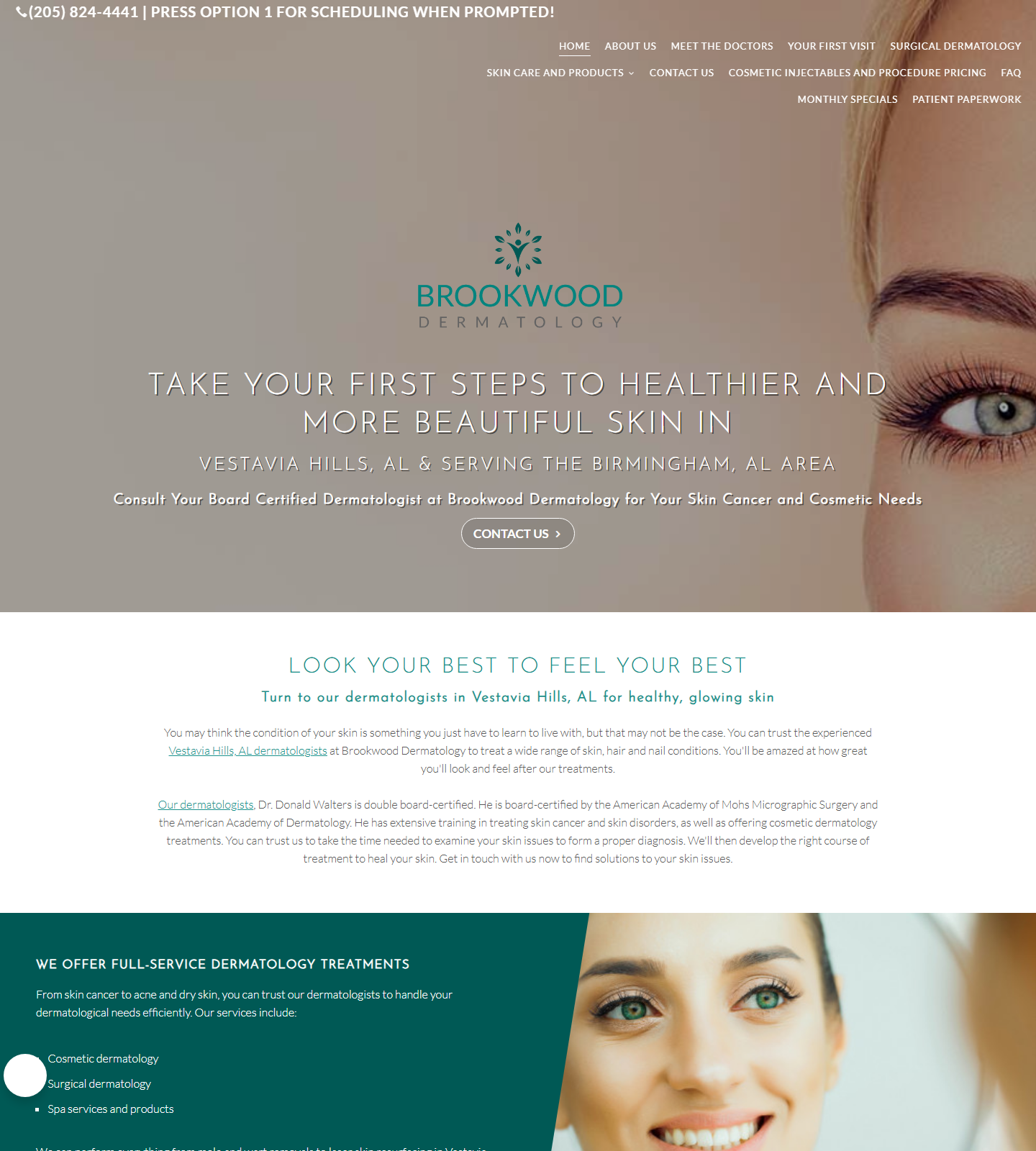 Brookwood Dermatology — Brookwood Dermatology website homepage (Vestavia Hills, AL)