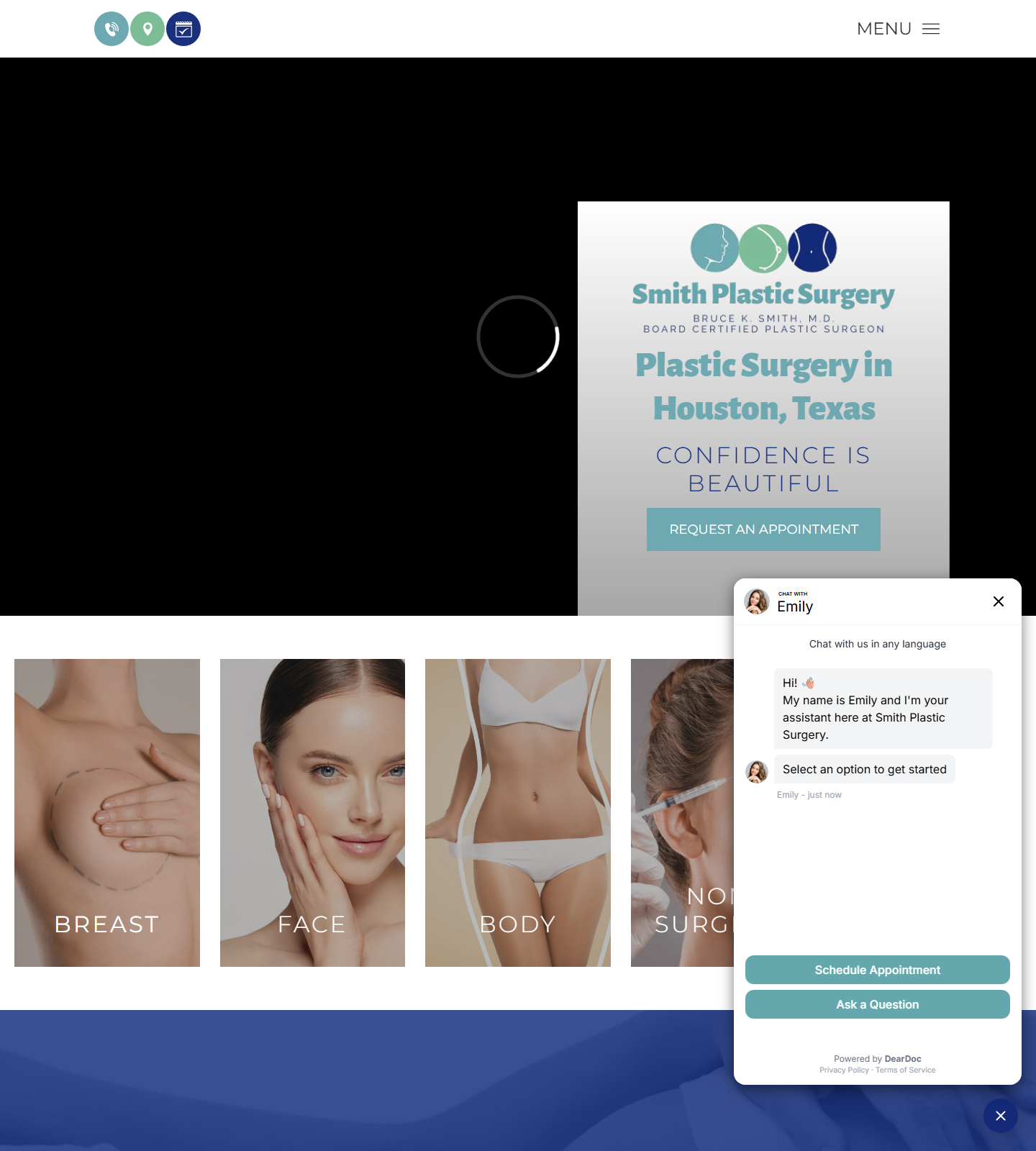 Bruce K. Smith, M.D — Bruce K. Smith, M.D website homepage (Houston, TX plastic & cosmetic surgery)