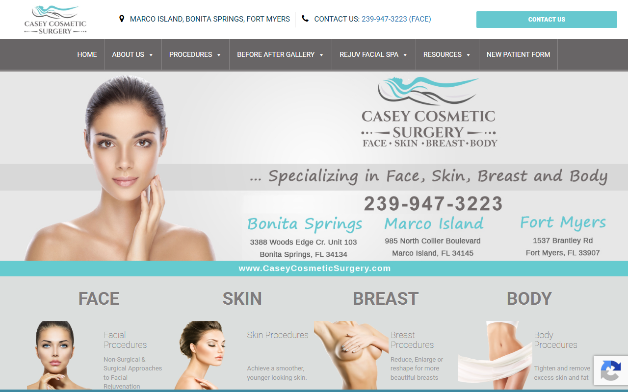 Dr. Gregory M. Casey — Casey Cosmetic Surgery website homepage (Bonita Springs, FL plastic & cosmetic surgery)