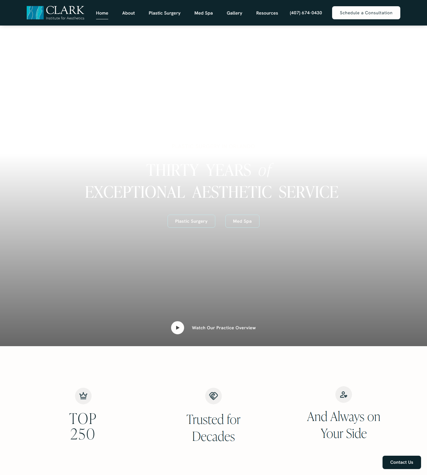 Clark Institute for Aesthetics — Clark Institute for Aesthetics website homepage (Winter Park, FL)