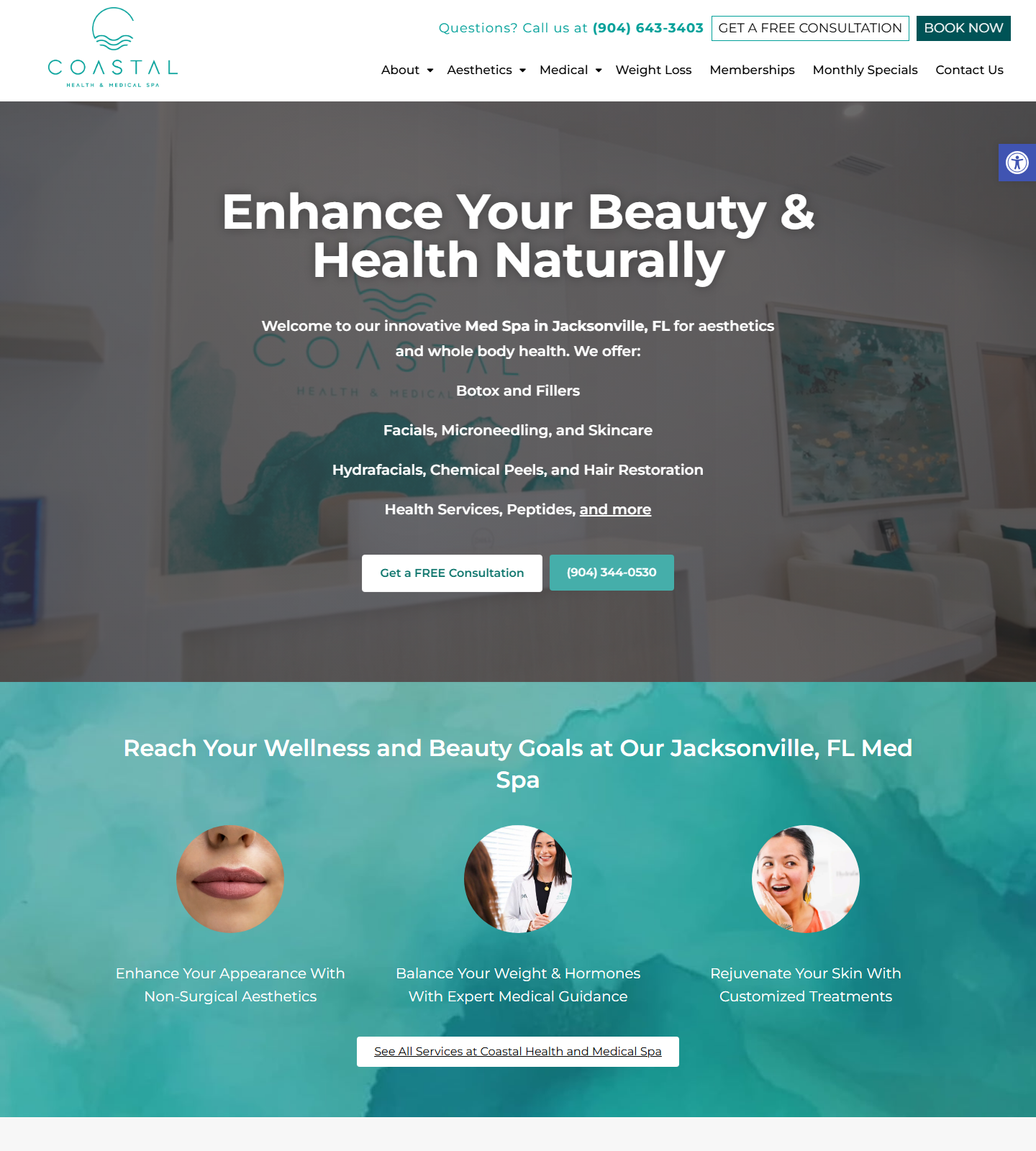 Coastal Health & Medical Spa — Coastal Health & Medical Spa website homepage (Jacksonville, FL)