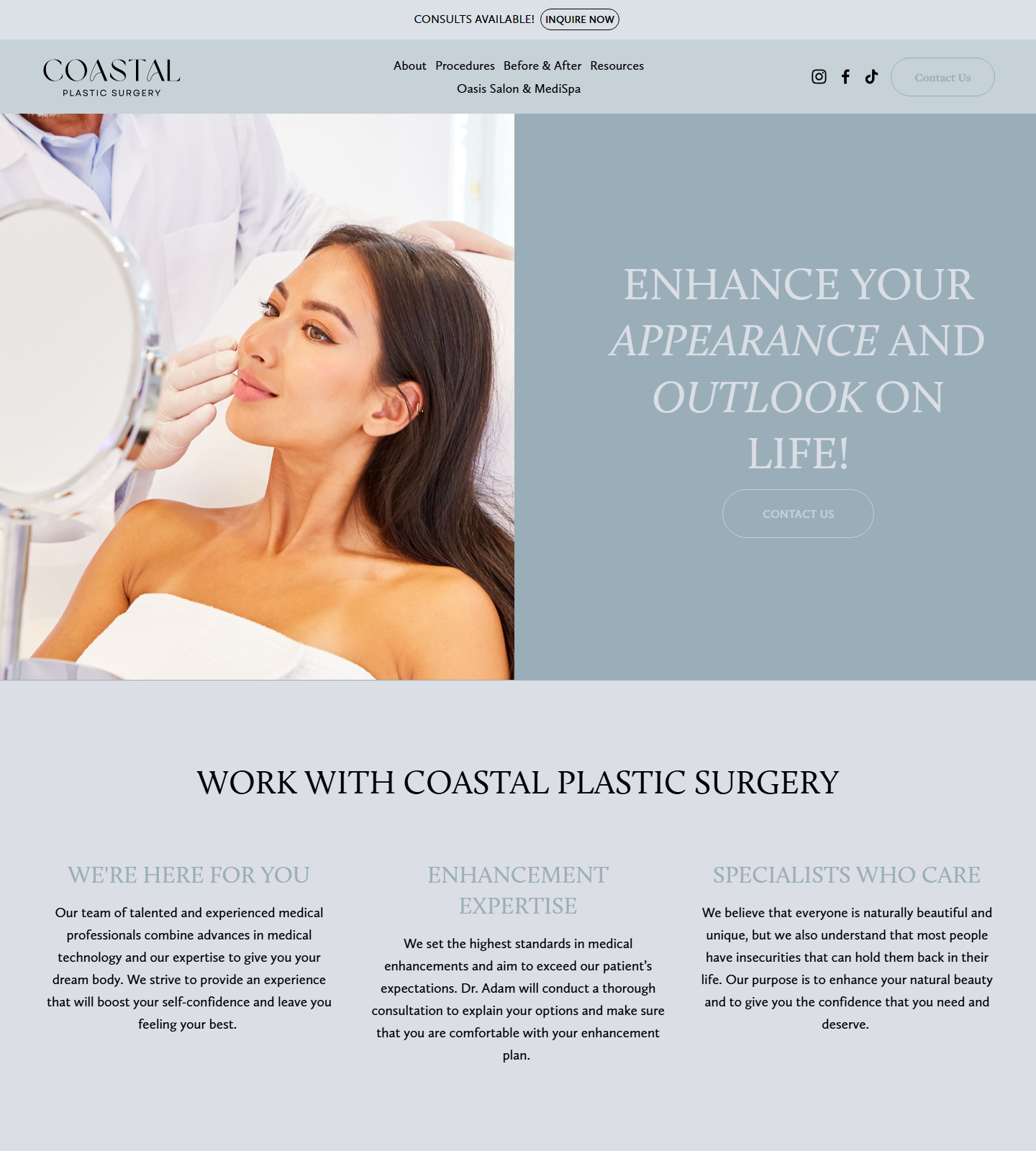 Coastal Plastic Surgery — Coastal Plastic Surgery website homepage (Webster, TX plastic & cosmetic surgery)
