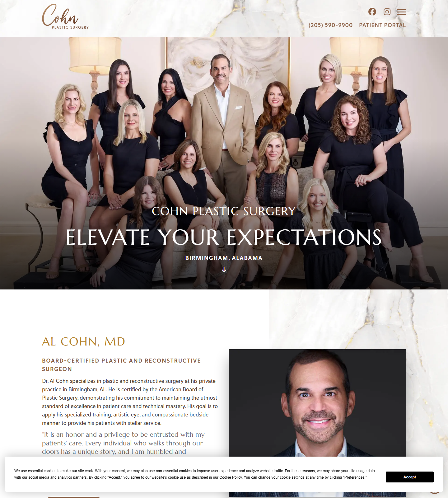 Cohn Plastic Surgery — Cohn Plastic Surgery website homepage (Vestavia Hills, AL)