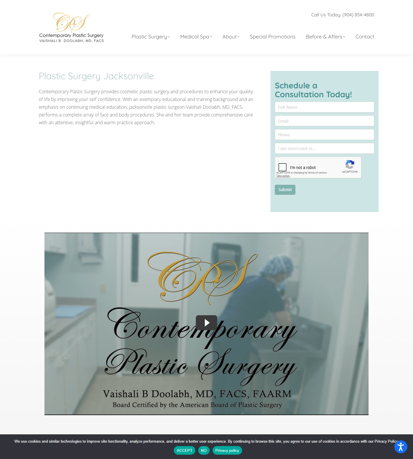 Contemporary Plastic Surgery — Contemporary Plastic Surgery: Vaishali B. Doolabh, MD, FACS website homepage (Jacksonville, FL)
