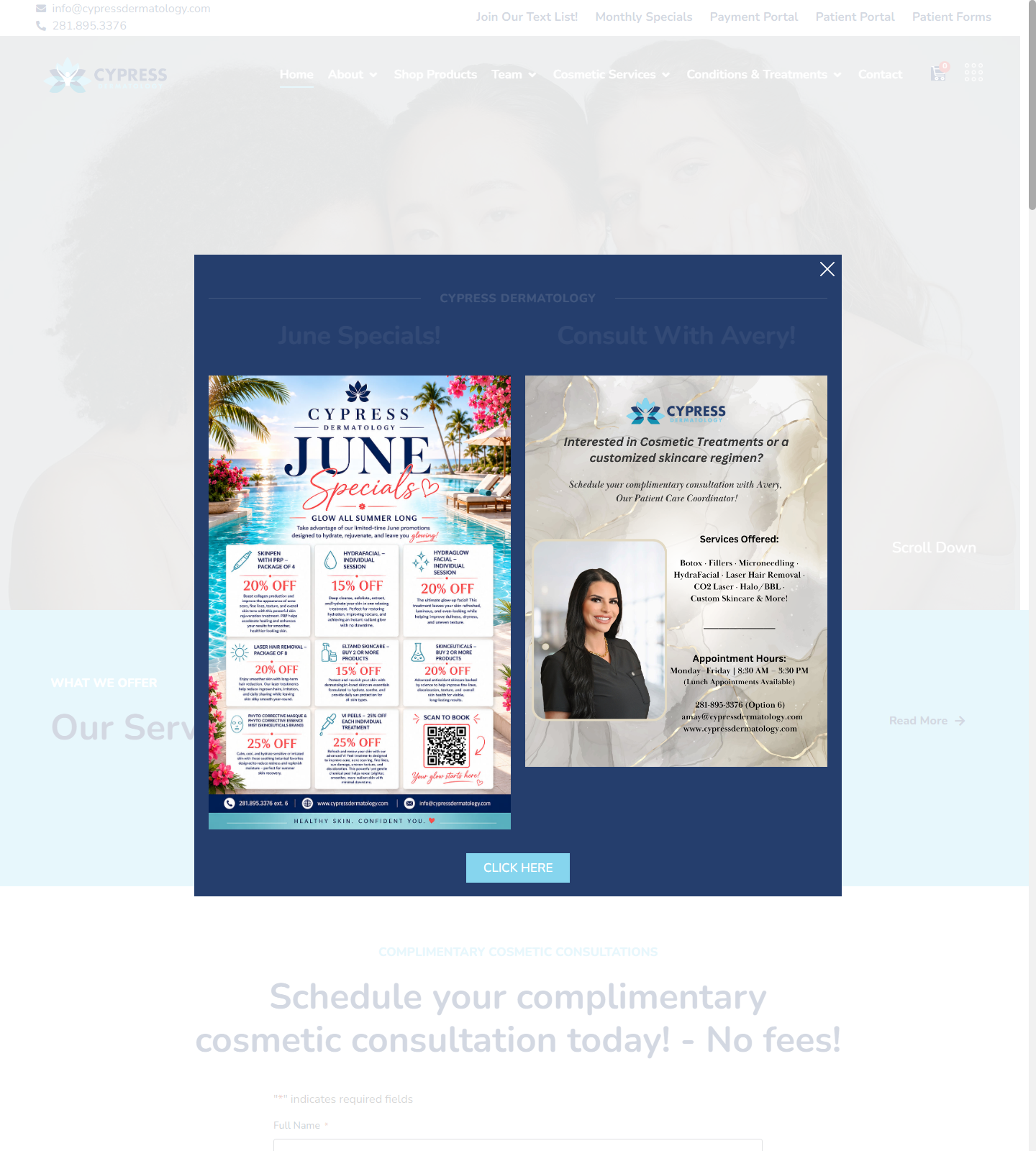 Cypress Dermatology — Cypress Dermatology website homepage (Cypress, TX plastic & cosmetic surgery)
