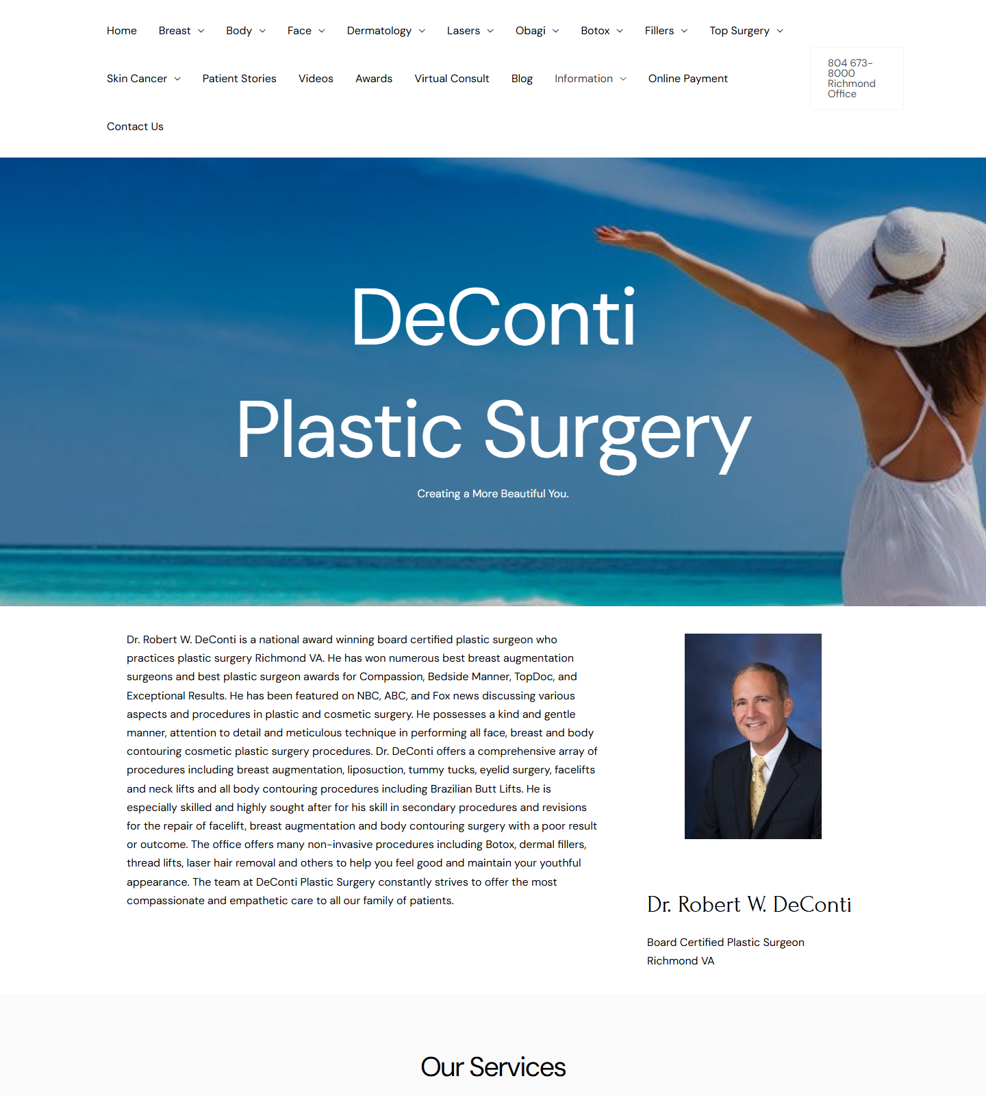 DeConti Plastic Surgery — DeConti Plastic Surgery website homepage (Richmond, VA)