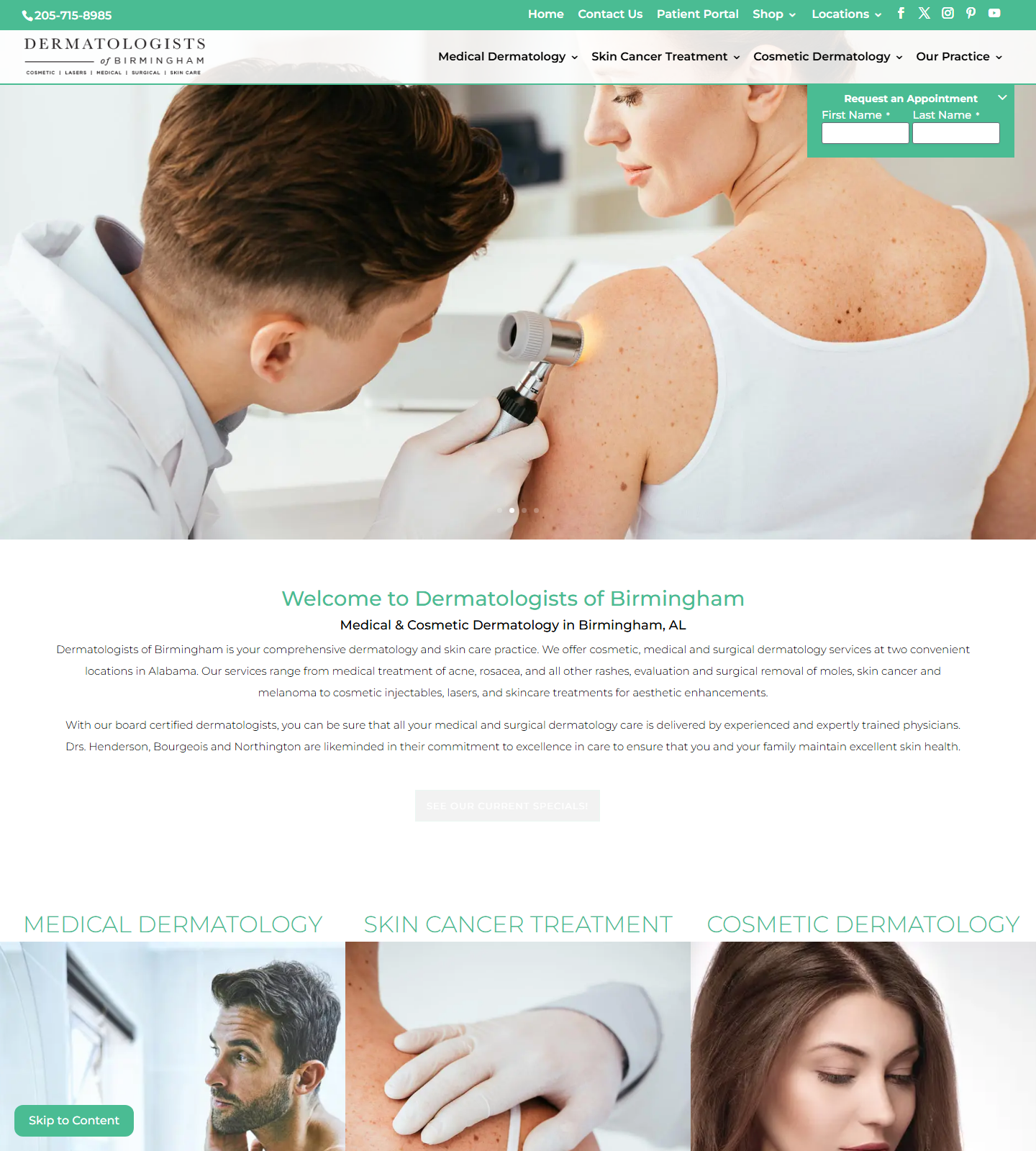 Dermatologists of Birmingham - Grandview — Dermatologists of Birmingham - Grandview website homepage (Birmingham, AL)