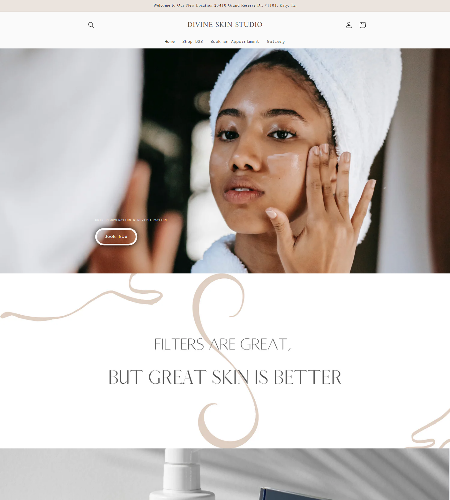 Divine Skin Studio — Divine Skin Studio website homepage (Katy, TX plastic & cosmetic surgery)