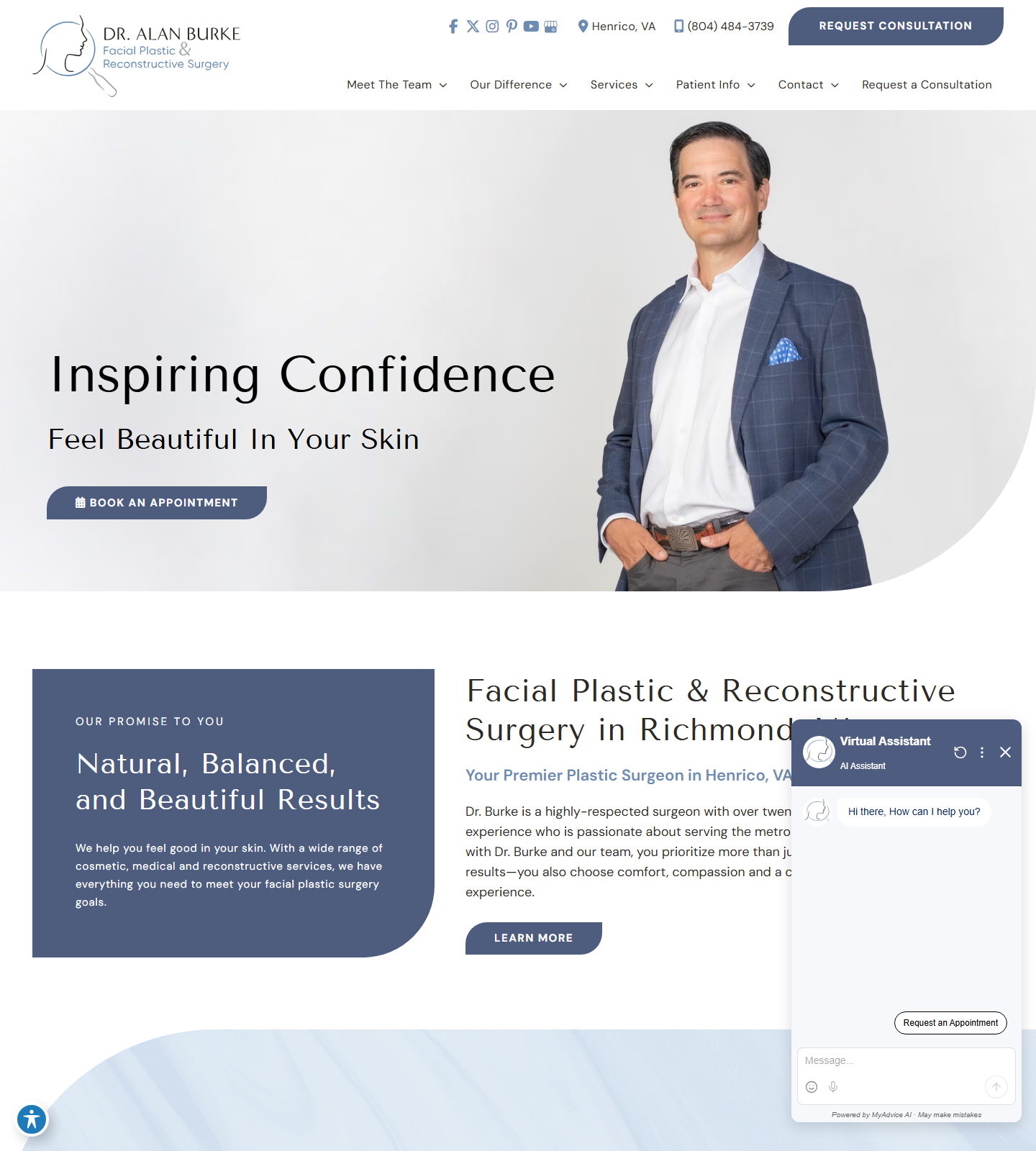 Dr. Alan Burke — Dr. Alan Burke: Facial Plastics & Reconstructive Surgery website homepage (Henrico, VA)