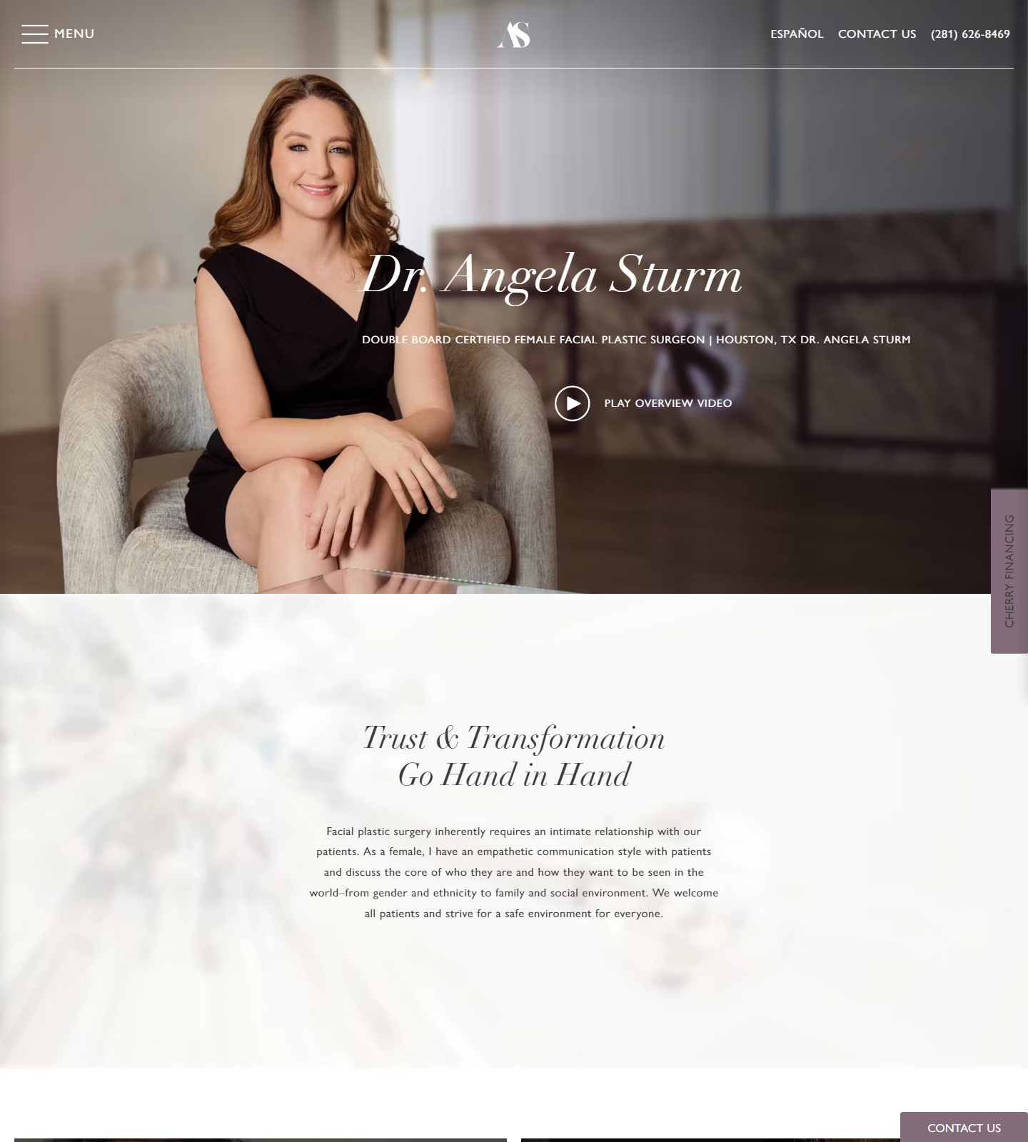 Dr. Angela Sturm — Dr. Angela Sturm website homepage (Bellaire, TX plastic & cosmetic surgery)
