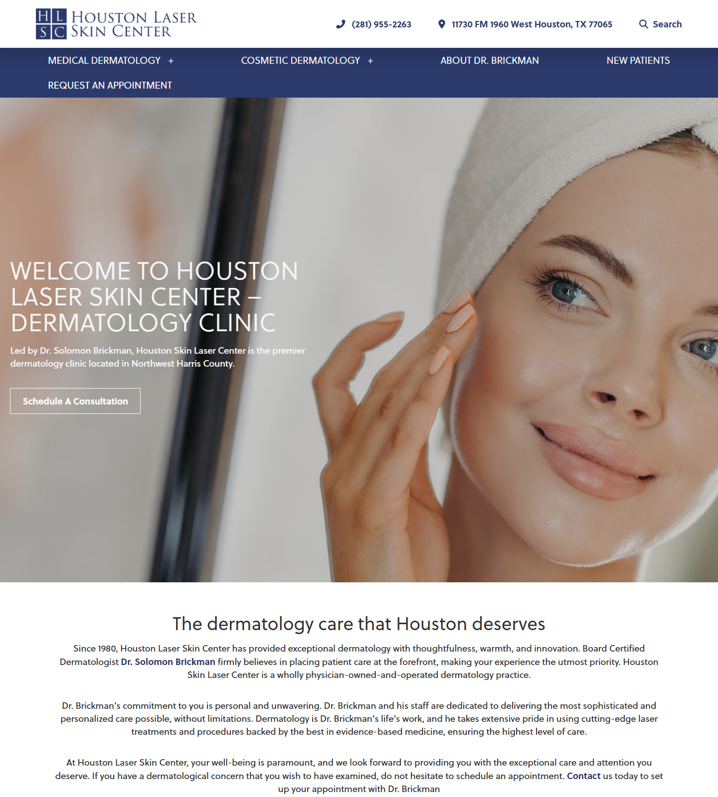 Dr. Solomon S. Brickman, MD — Dr. Solomon S. Brickman, MD website homepage (Houston, TX plastic & cosmetic surgery)
