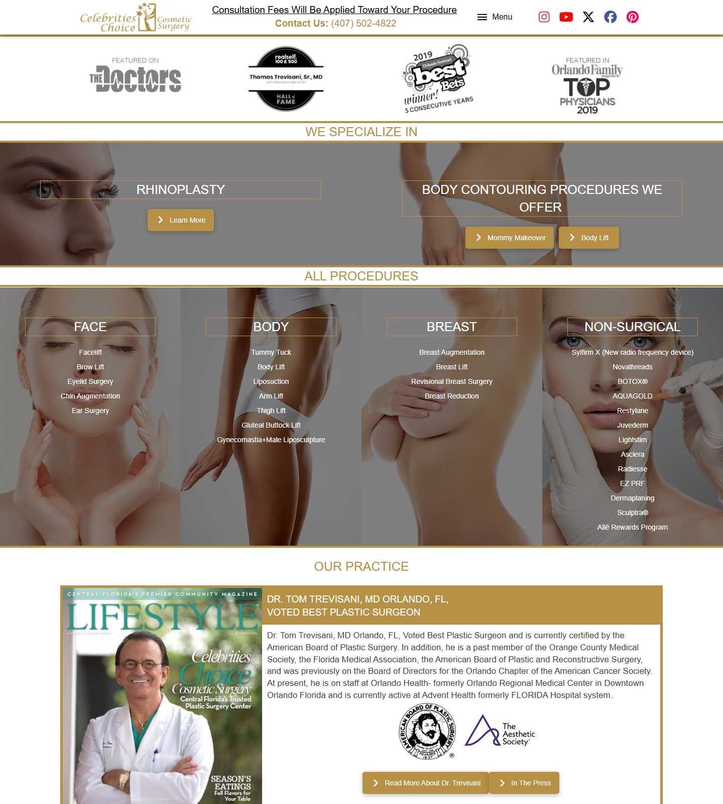 Dr. Tom Trevisani, M.D. — Dr. Tom Trevisani, M.D. website homepage (Winter Park, FL)