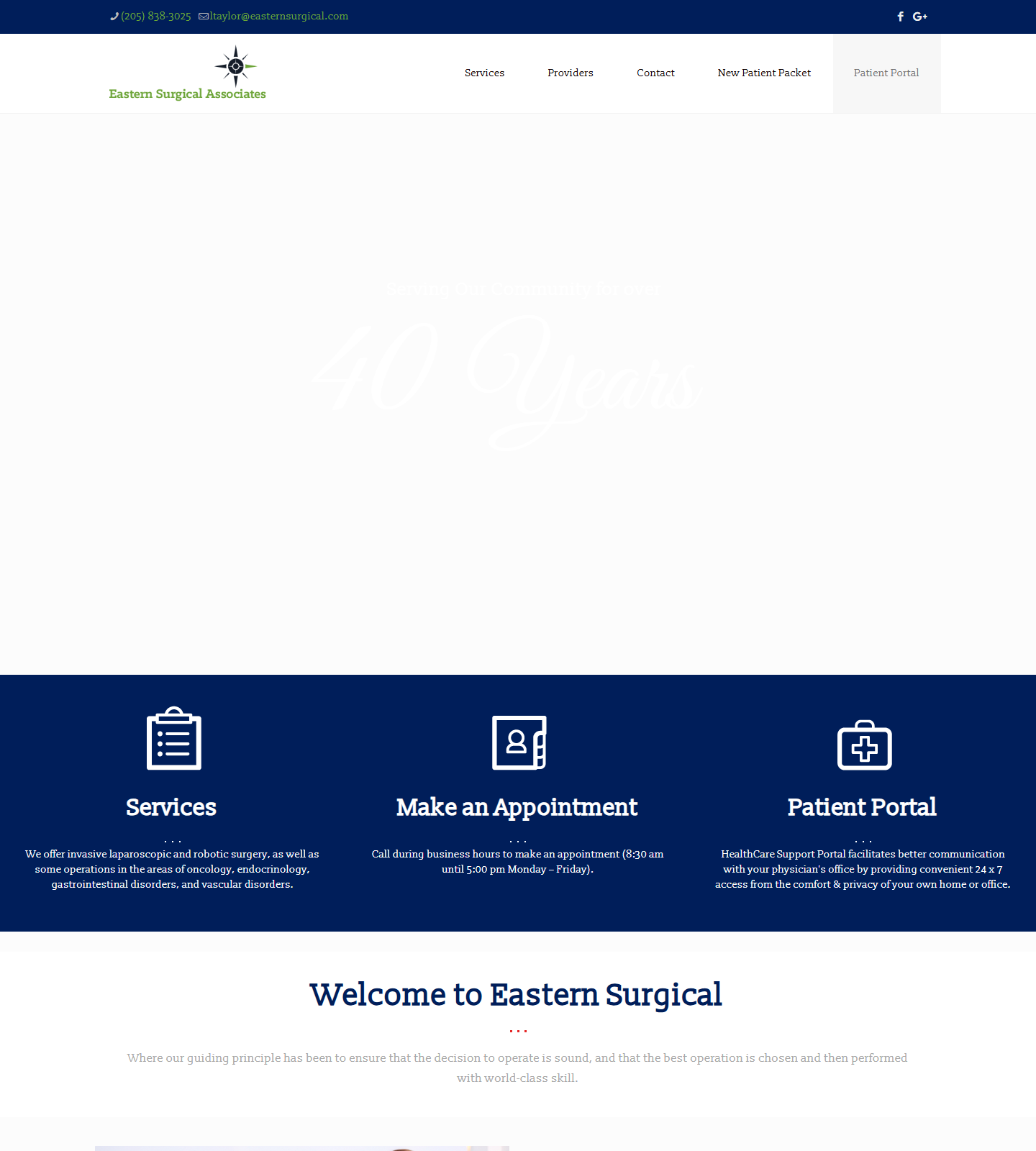 Eastern Surgical Associates, PC — Eastern Surgical Associates, PC website homepage (Birmingham, AL)
