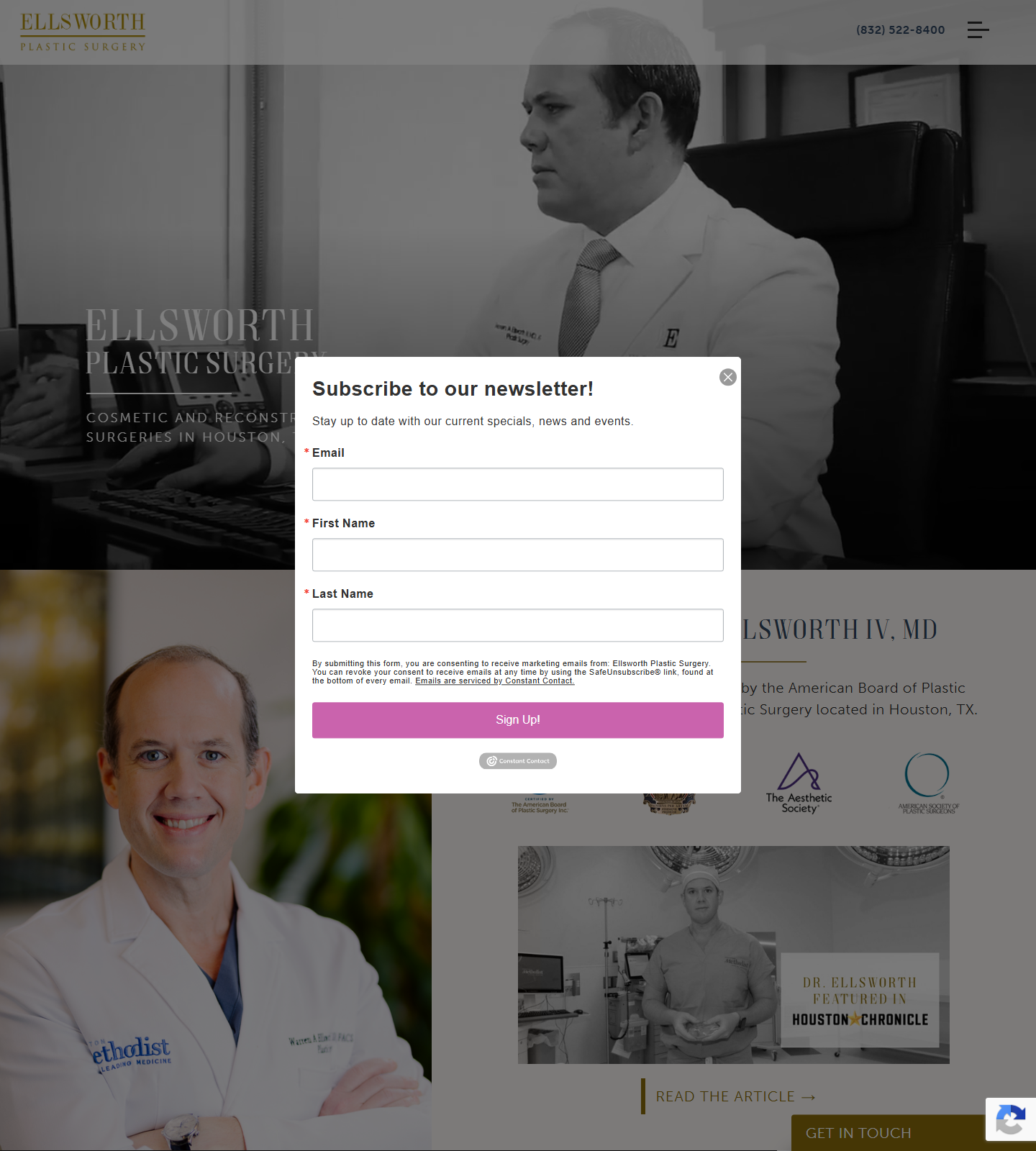 Ellsworth Plastic Surgery — Ellsworth Plastic Surgery website homepage (Houston, TX plastic & cosmetic surgery)