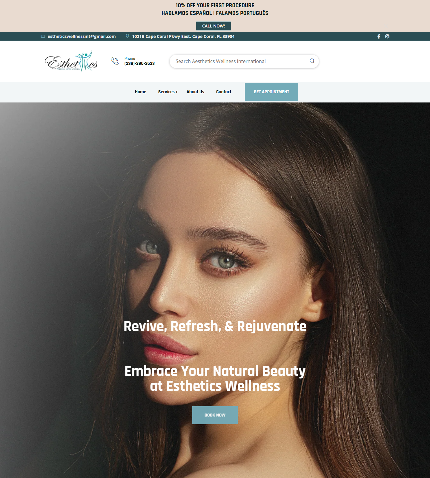 Esthetics Wellness International Inc — Esthetics Wellness International Inc website homepage (Cape Coral, FL plastic & cosmetic surgery)