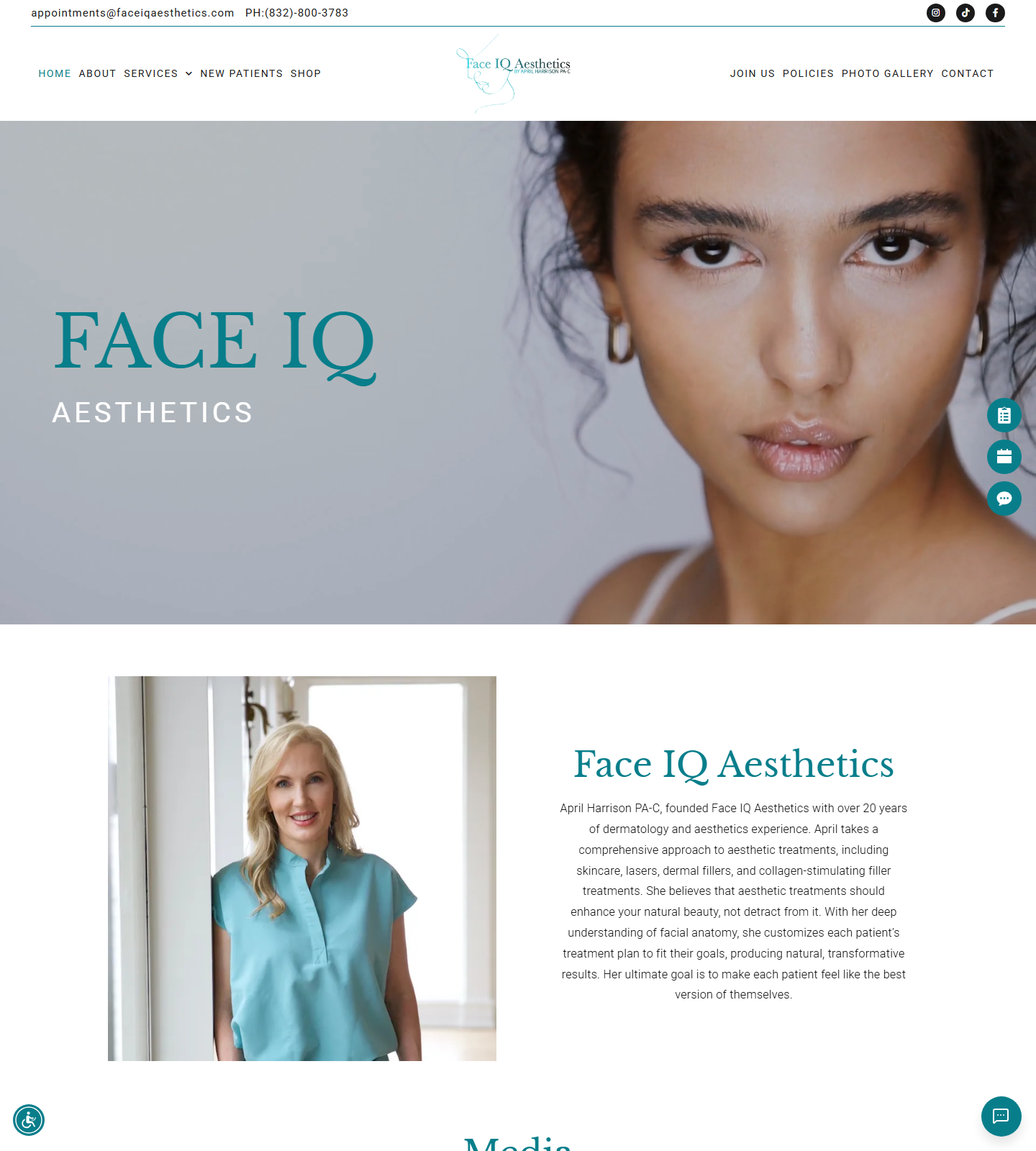 Face IQ Aesthetics — Face IQ Aesthetics website homepage (Houston, TX plastic & cosmetic surgery)
