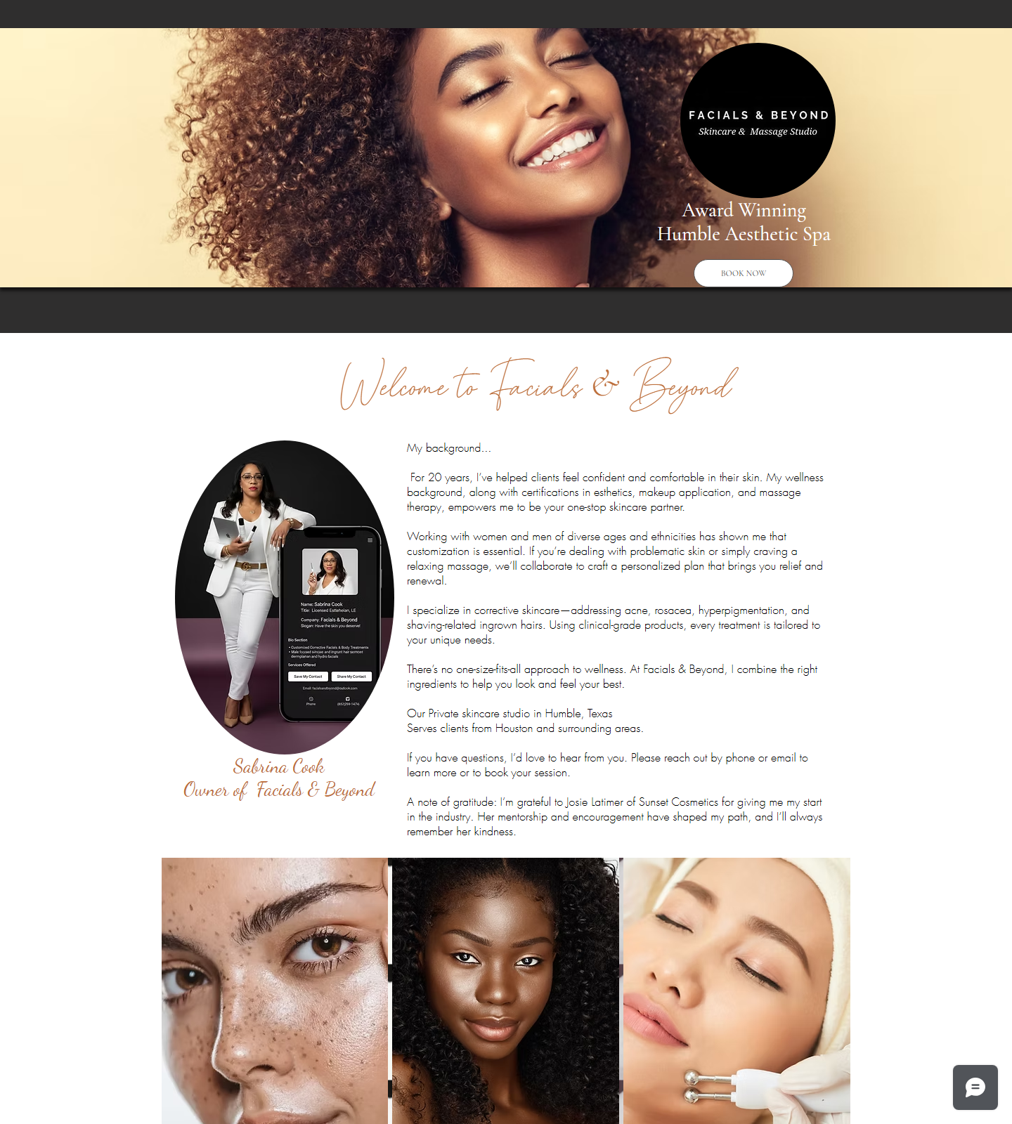 Facials & Beyond — Facials & Beyond website homepage (Humble, TX plastic & cosmetic surgery)