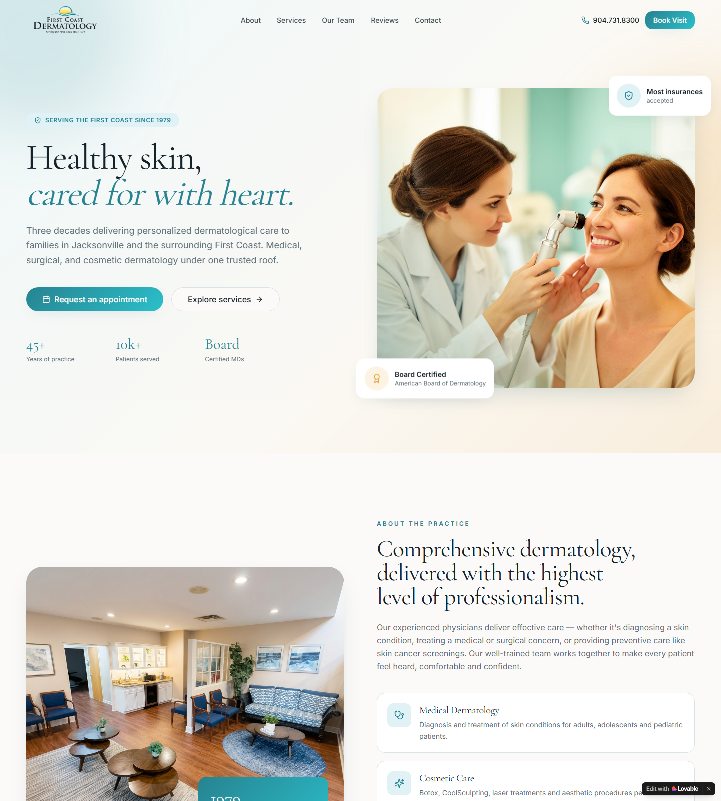First Coast Dermatology — First Coast Dermatology website homepage (Jacksonville, FL)