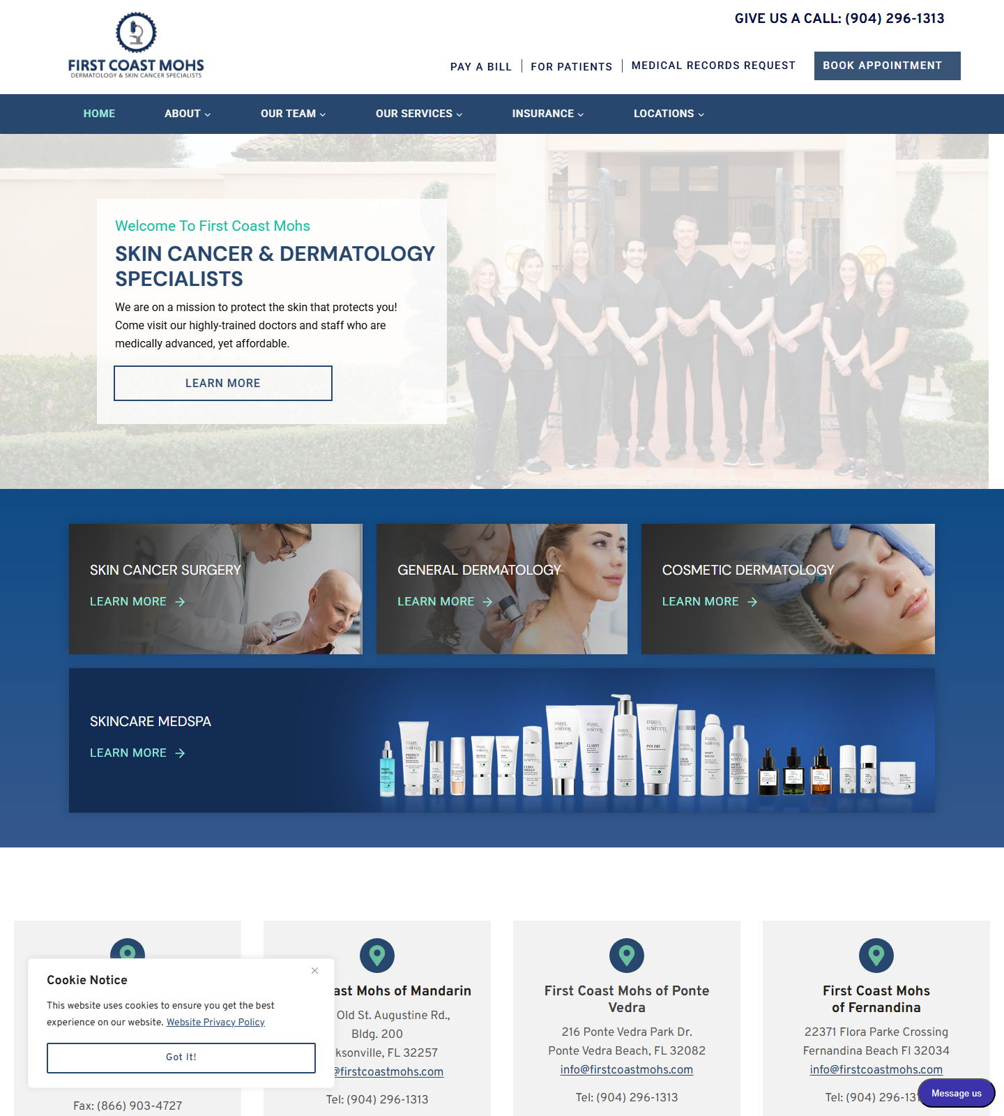 First Coast Mohs - Belfort — First Coast Mohs - Belfort website homepage (Jacksonville, FL)