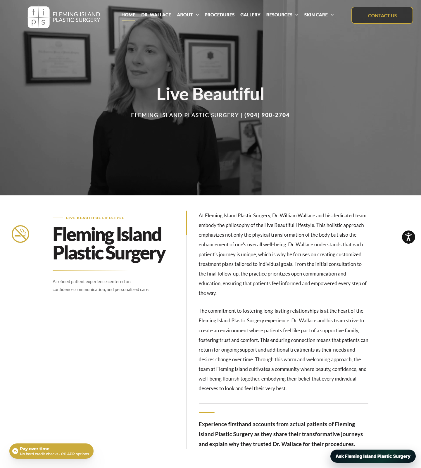 Fleming Island Plastic Surgery — Fleming Island Plastic Surgery website homepage (Fleming Island, FL)