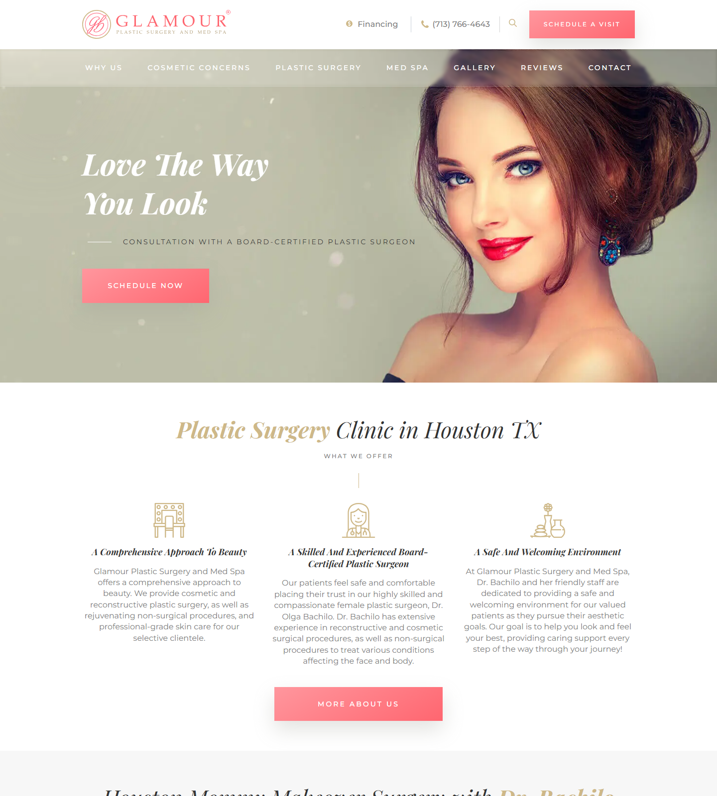 Glamour Plastic Surgery and Med Spa — Glamour Plastic Surgery and Med Spa website homepage (Bellaire, TX plastic & cosmetic surgery)