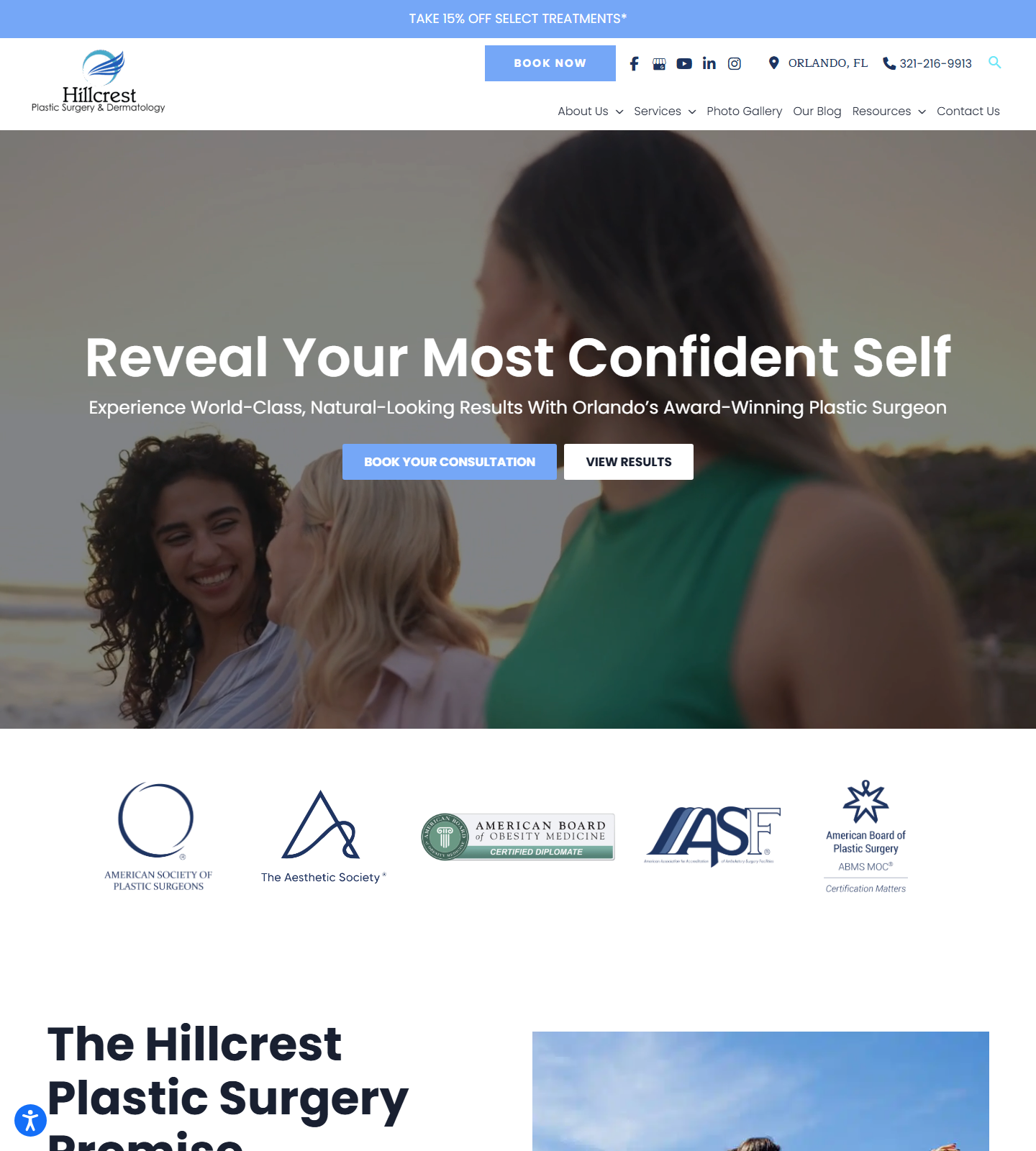 Hillcrest Plastic Surgery — Hillcrest Plastic Surgery: Dr. Kenrick Spence website homepage (Orlando, FL)