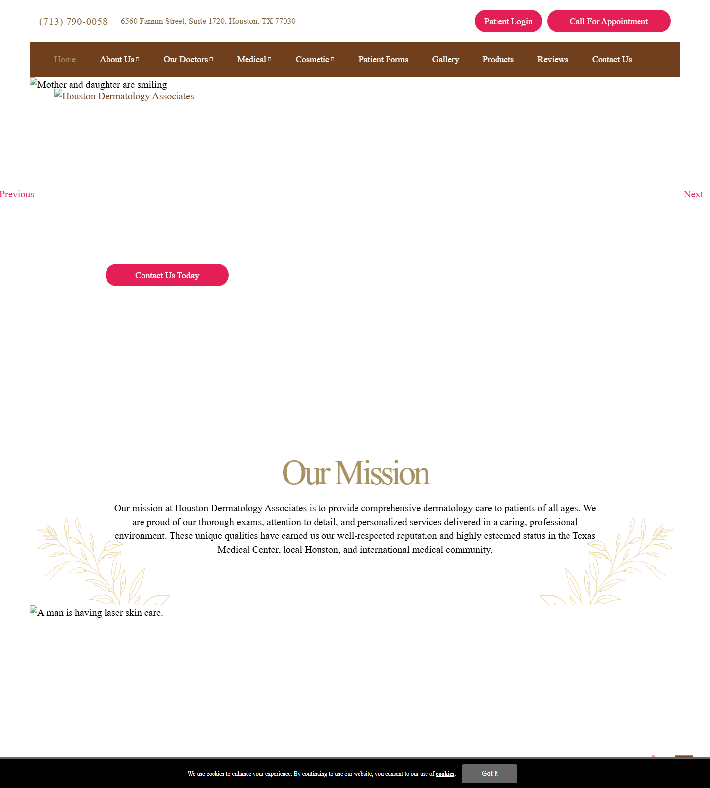 Houston Dermatology Associates — Houston Dermatology Associates website homepage (Houston, TX plastic & cosmetic surgery)