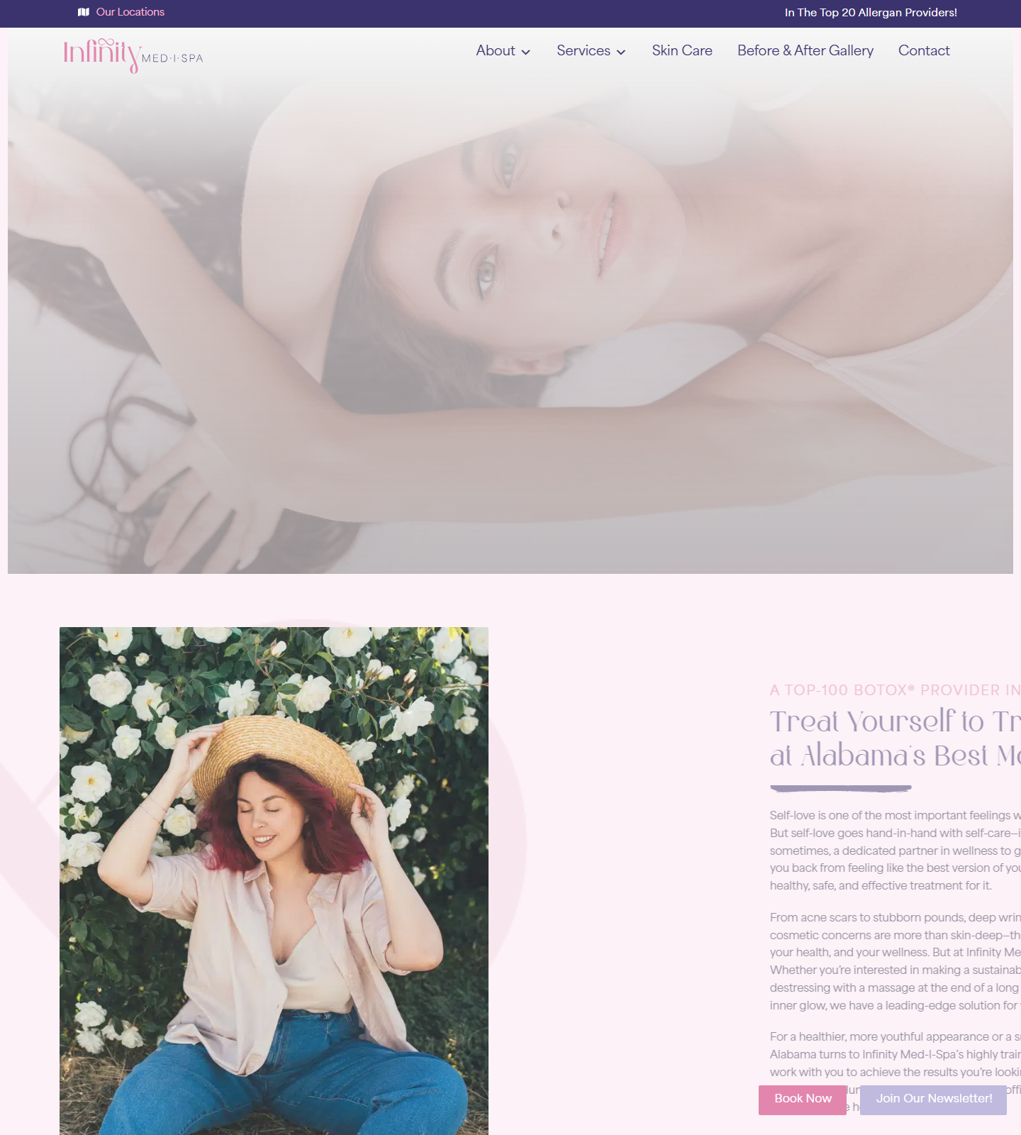 Infinity Med-I-Spa — Infinity Med-I-Spa website homepage (Hoover, AL)