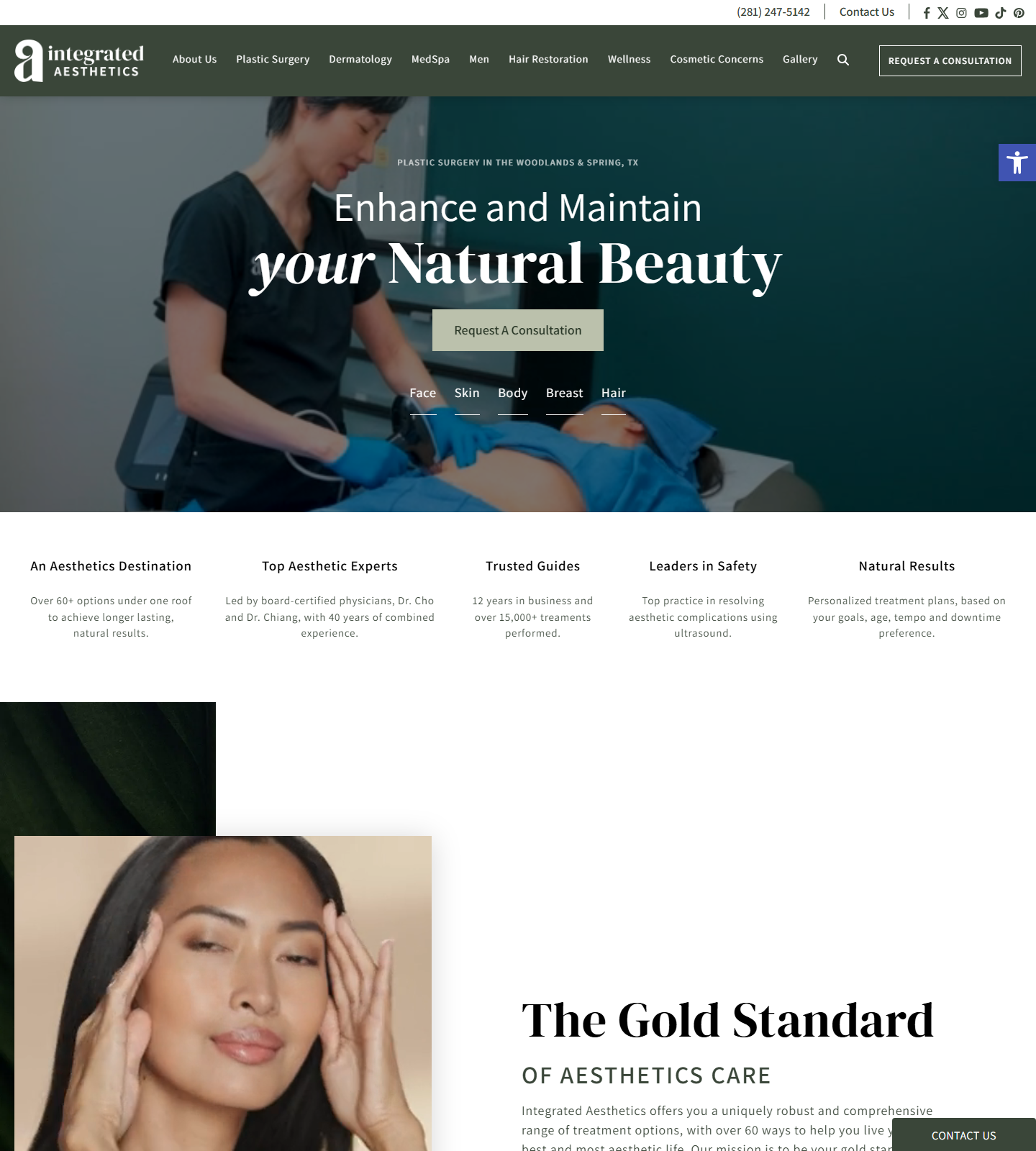 Integrated Aesthetics - The Woodlands — Integrated Aesthetics - The Woodlands website homepage (Spring, TX plastic & cosmetic surgery)