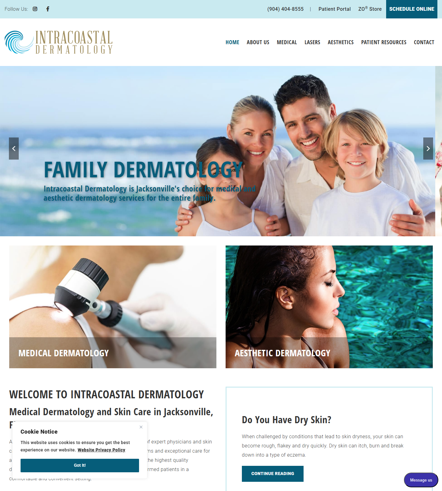 Intracoastal Dermatology - Hodges — Intracoastal Dermatology - Hodges website homepage (Jacksonville, FL)