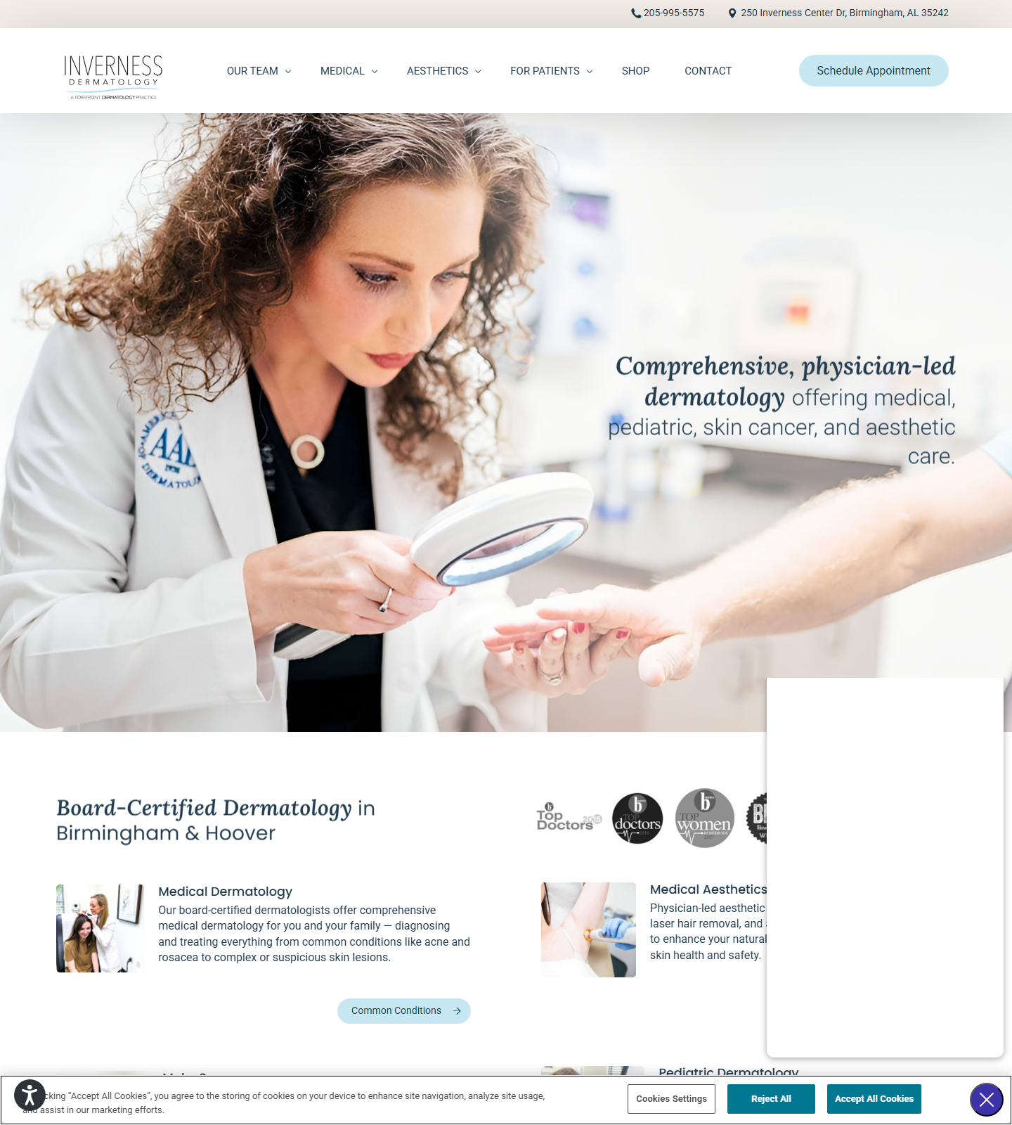 Inverness Dermatology & Laser — Inverness Dermatology & Laser website homepage (Birmingham, AL)