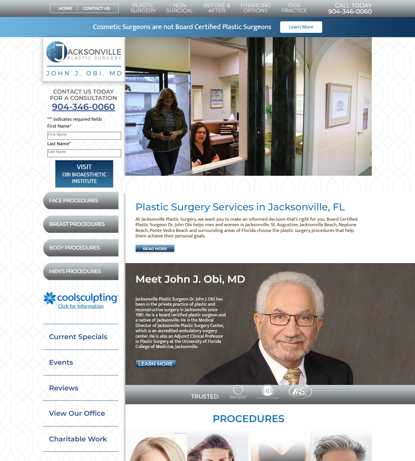 Jacksonville Plastic Surgery — Jacksonville Plastic Surgery website homepage (Jacksonville, FL)