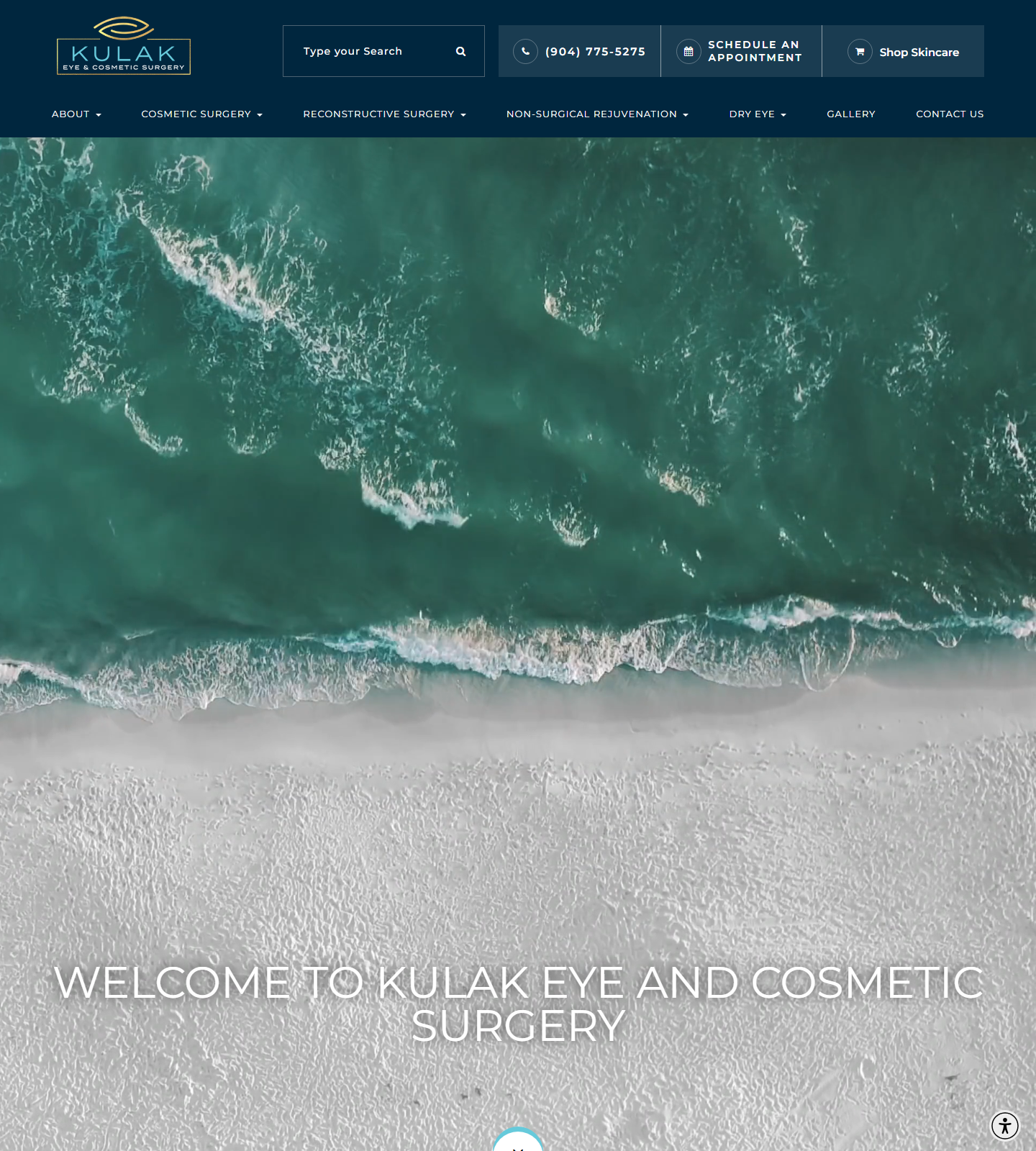 Kulak Eye & Cosmetic Surgery — Kulak Eye & Cosmetic Surgery website homepage (Jacksonville Beach, FL)