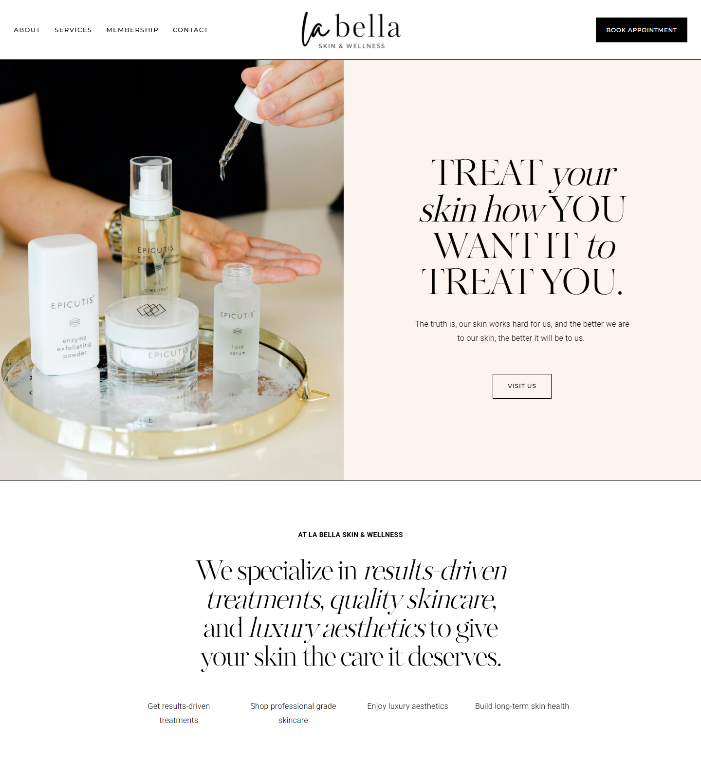 La Bella Skin & Wellness — La Bella Skin & Wellness website homepage (Birmingham, AL)